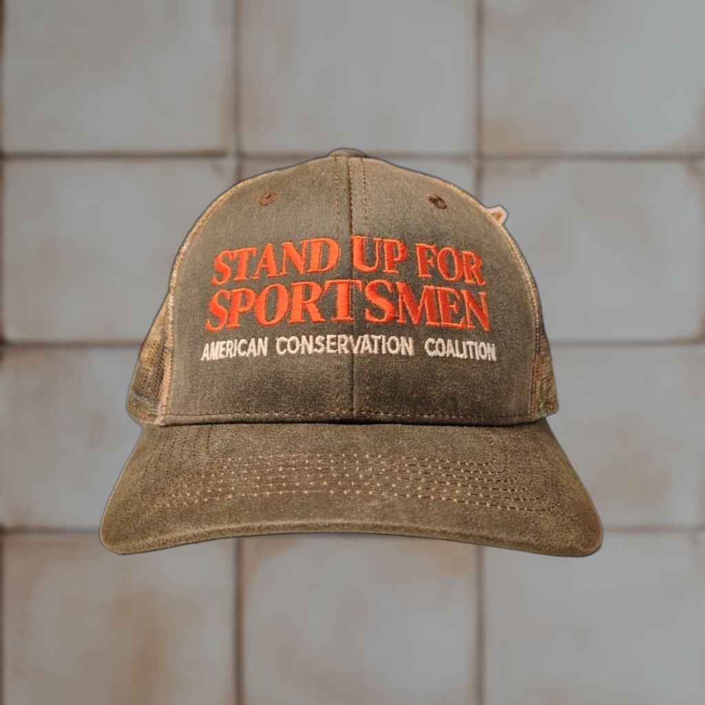 Port Authority Port Authority Hat Adjustable Brown Strapback Camouflage Canvas Cotton Nylon American Conservation Coalition Sports Logo Mens Size ONE SIZE - 1 Thumbnail