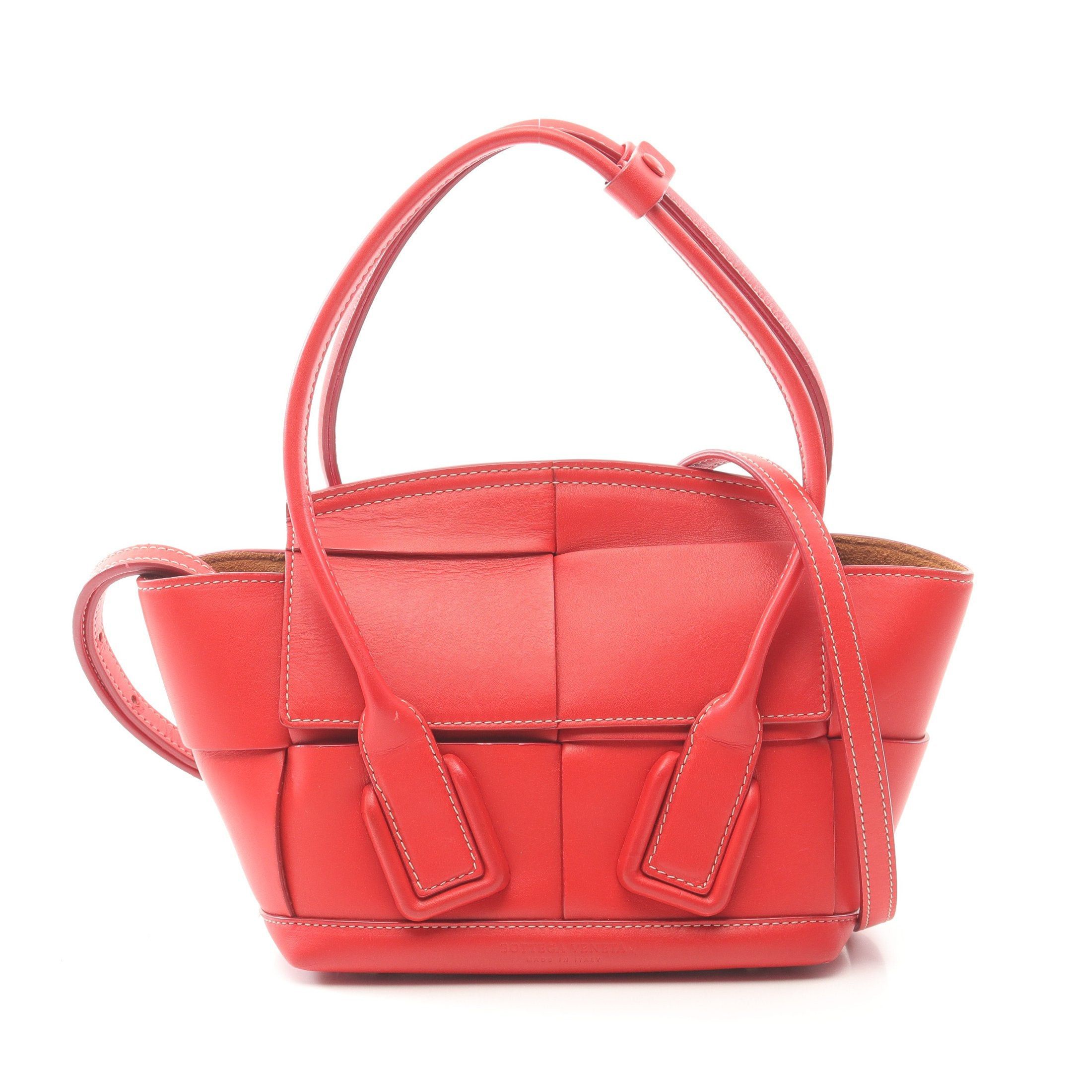 Bottega Veneta Bottega Veneta Mini The Arco Handbag Leather Red Size ONE SIZE - 1 Thumbnail