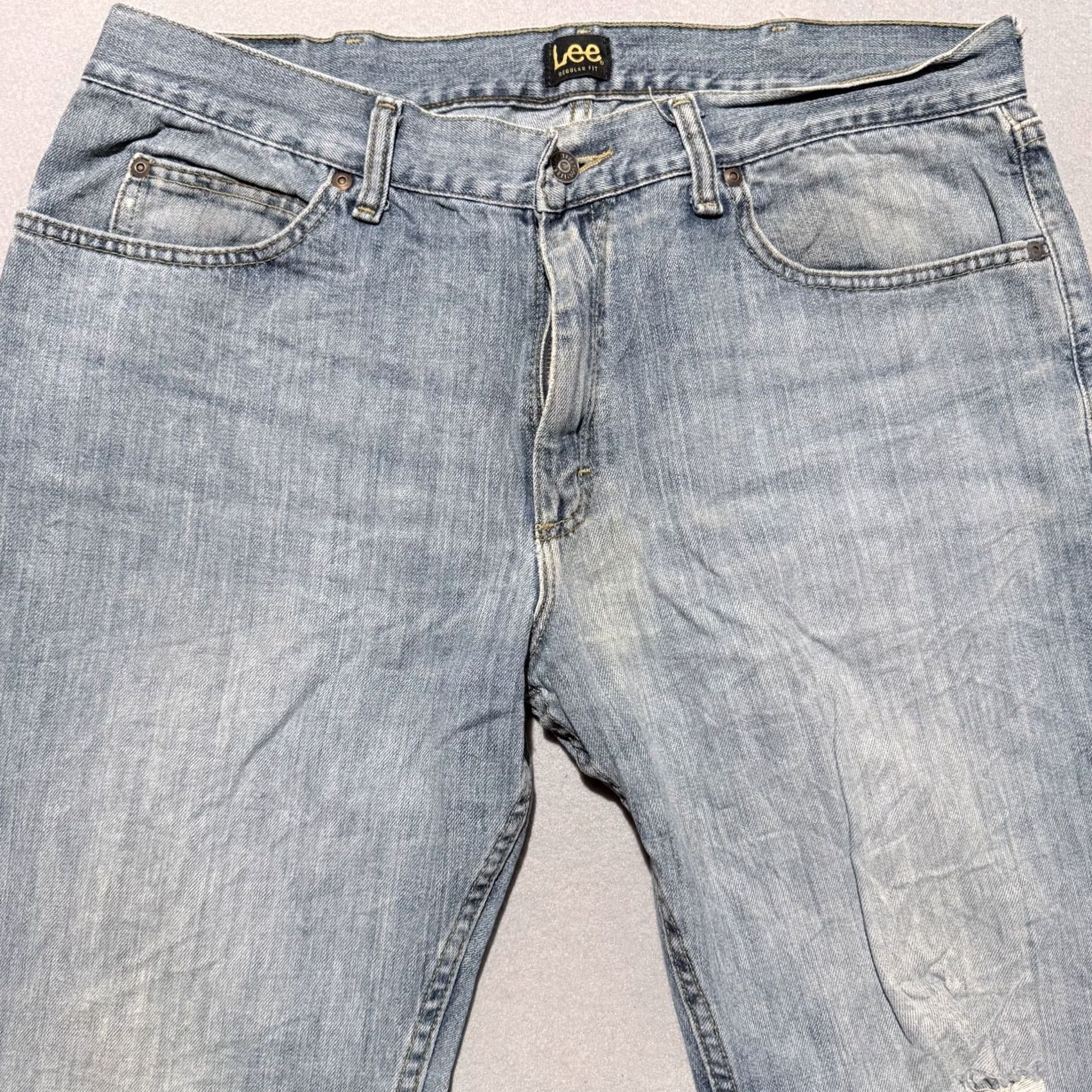 Lee Lee Jeans Jeans Men Distressed Light Wash 5-Pocket Classic Straight Fit 38x29 Blue Size US 38 / EU 54 - 3 Thumbnail