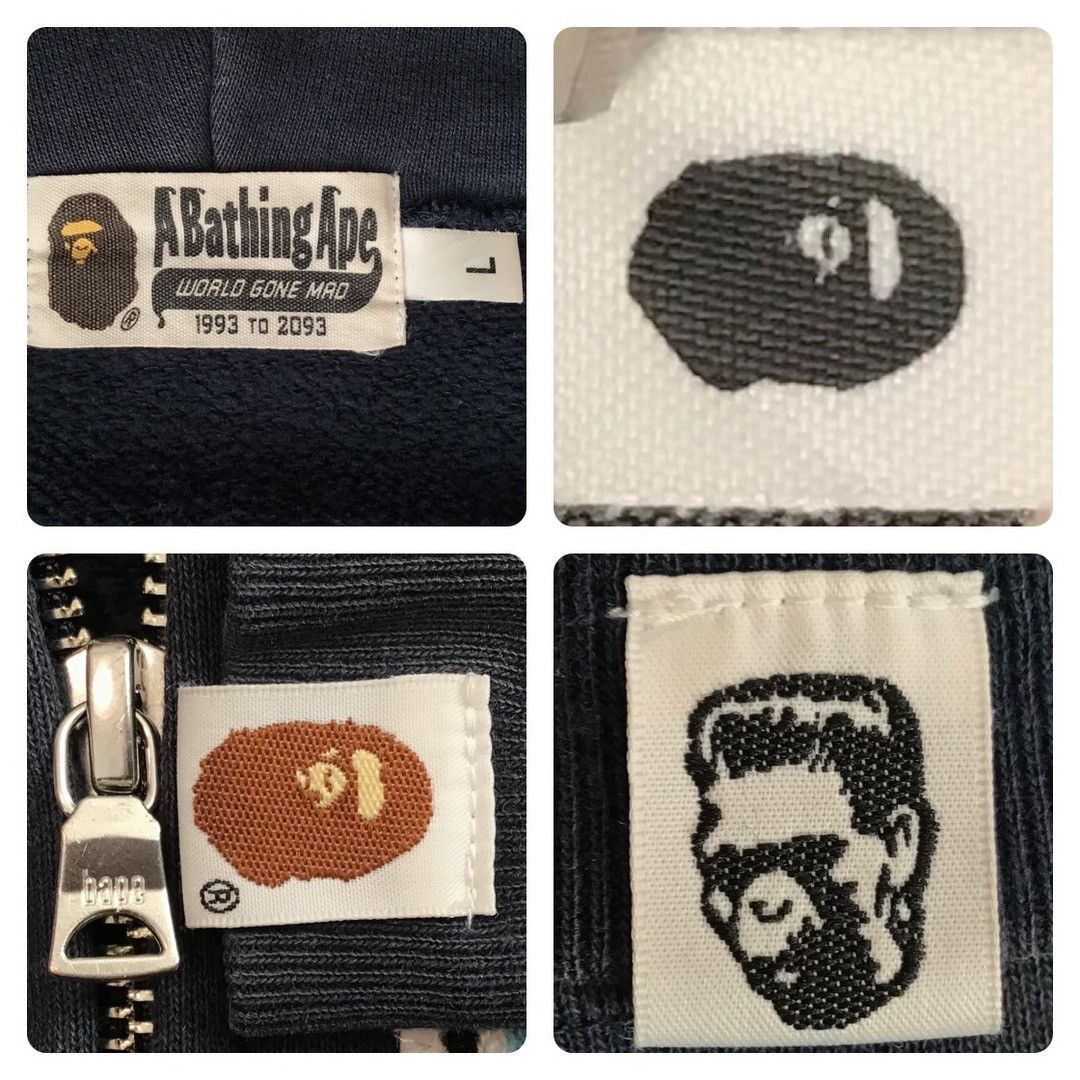 BAPE logo multi fonts shark full zip hoodie a bathing ape