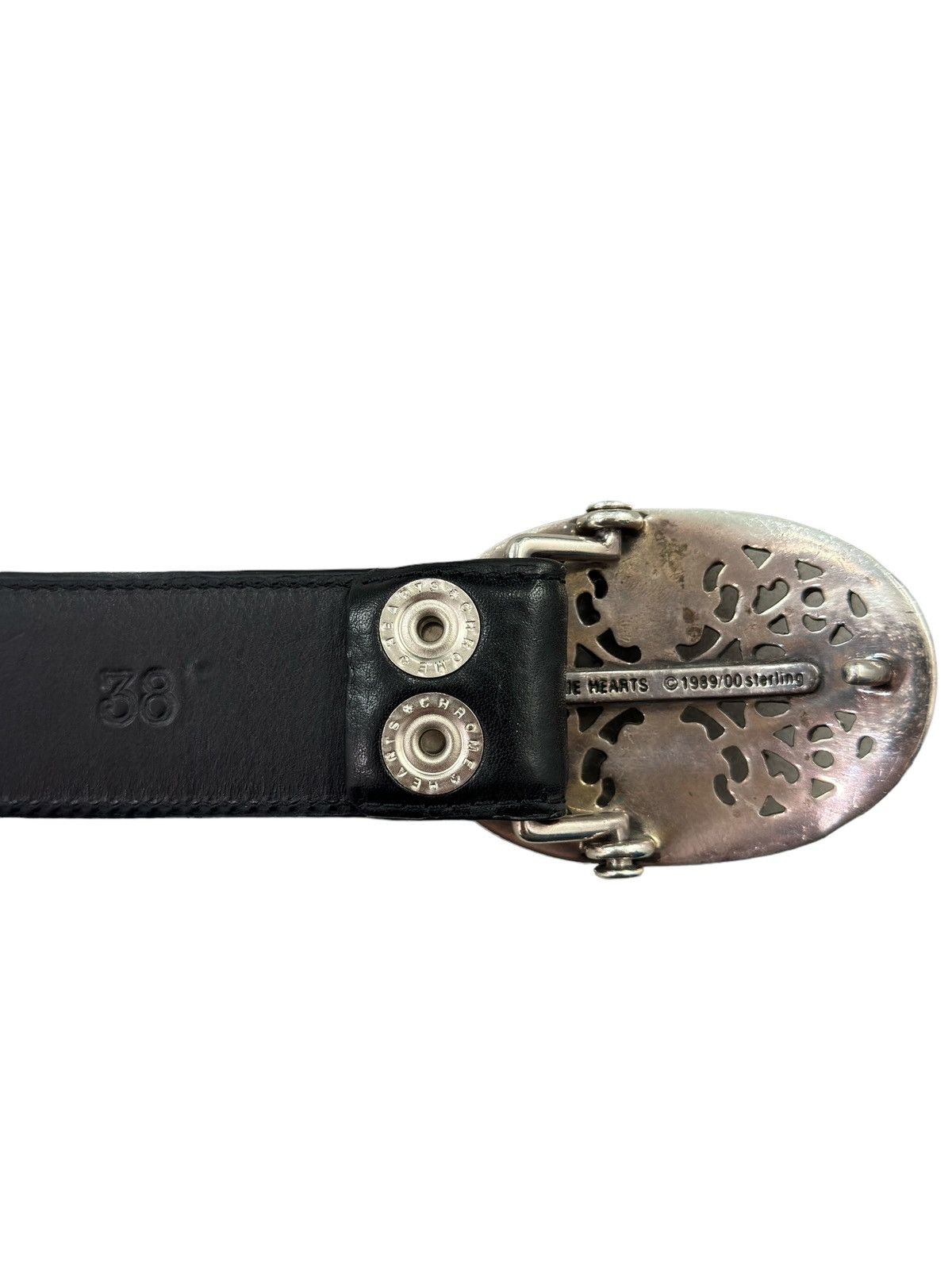 Chrome Hearts Chrome Hearts Oval Belt Buckle + Black Leather Belt Strap Size 38 - 6 Thumbnail