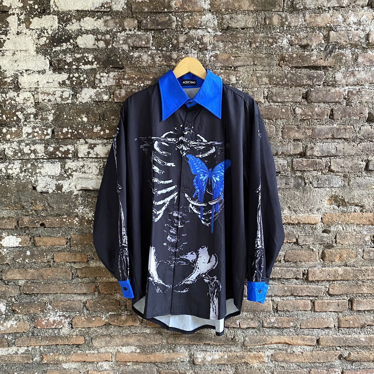 image of Acdc Rag Skelton Shirt in Black, Men's (Size Large)