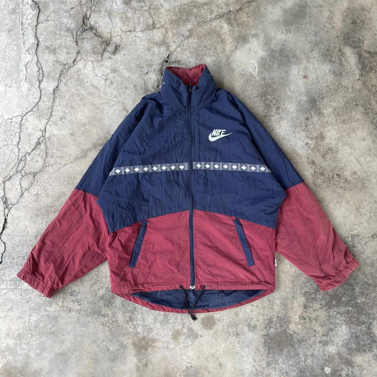 Nike × Vintage 🔥🔥Vintage Nike Big Swoosh Hidden Hoodie Zipper Light Jacket Size US M / EU 48-50 / 2 - 4 Thumbnail