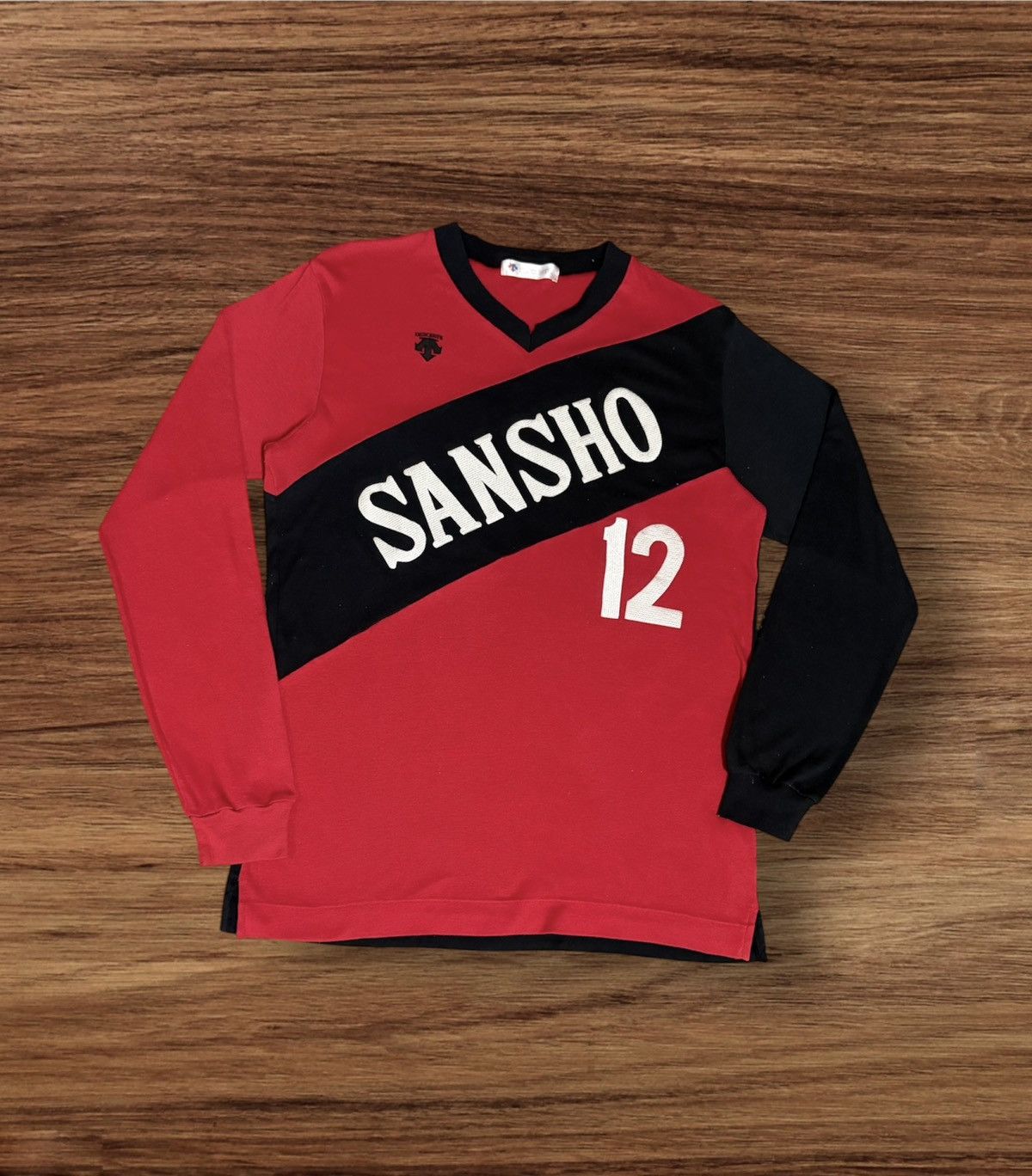 Descente × Japanese Brand Vintage DESCENTE SANSHO 12 Long Sleeve Soccer Jersey Size US S / EU 44-46 / 1 - 1 Thumbnail