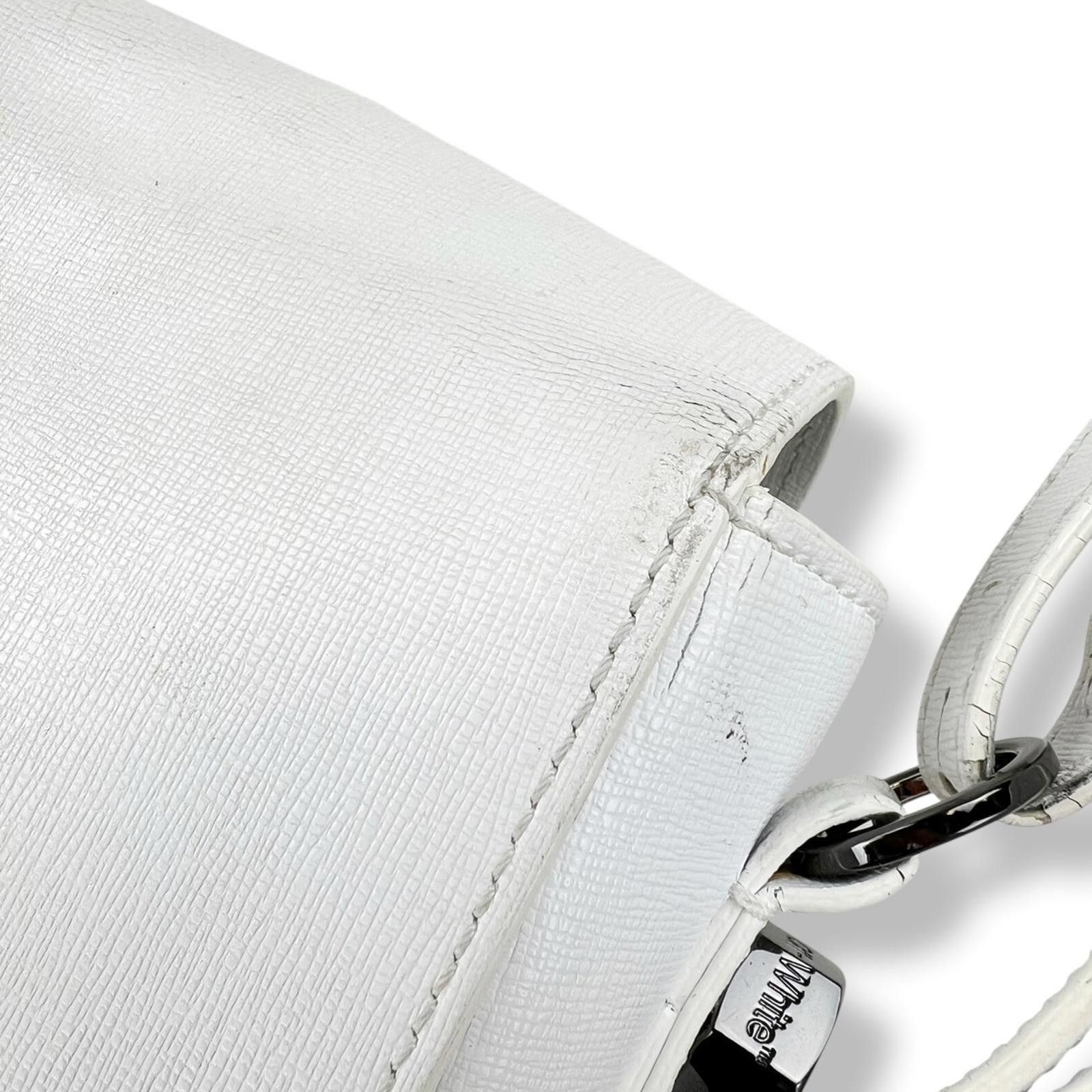 Off-White Off-White White Leather Binder Cross Body Bag Size ONE SIZE - 7 Thumbnail