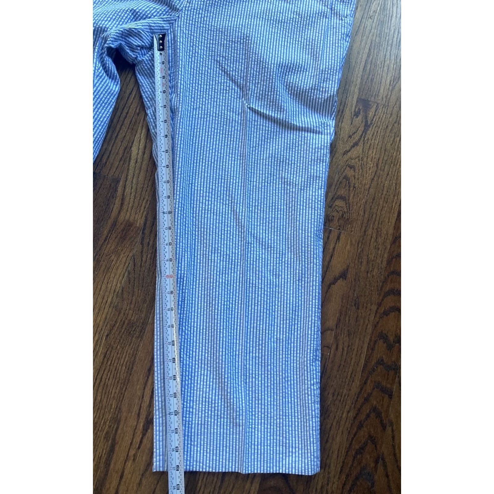 Brooks Brothers VINTAGE Brooks Brothers Pants Mens 38x27 Blue 80s Flat Front USA Seersucker Size US 38 / EU 54 - 3 Thumbnail