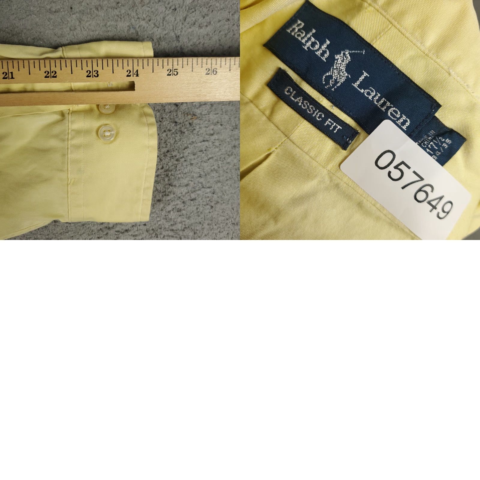 Ralph Lauren Ralph Lauren Dress Shirt Mens Size 17.5 Yellow Button-Up Long Sleeve Solid Classic Size 46R - 8 Thumbnail