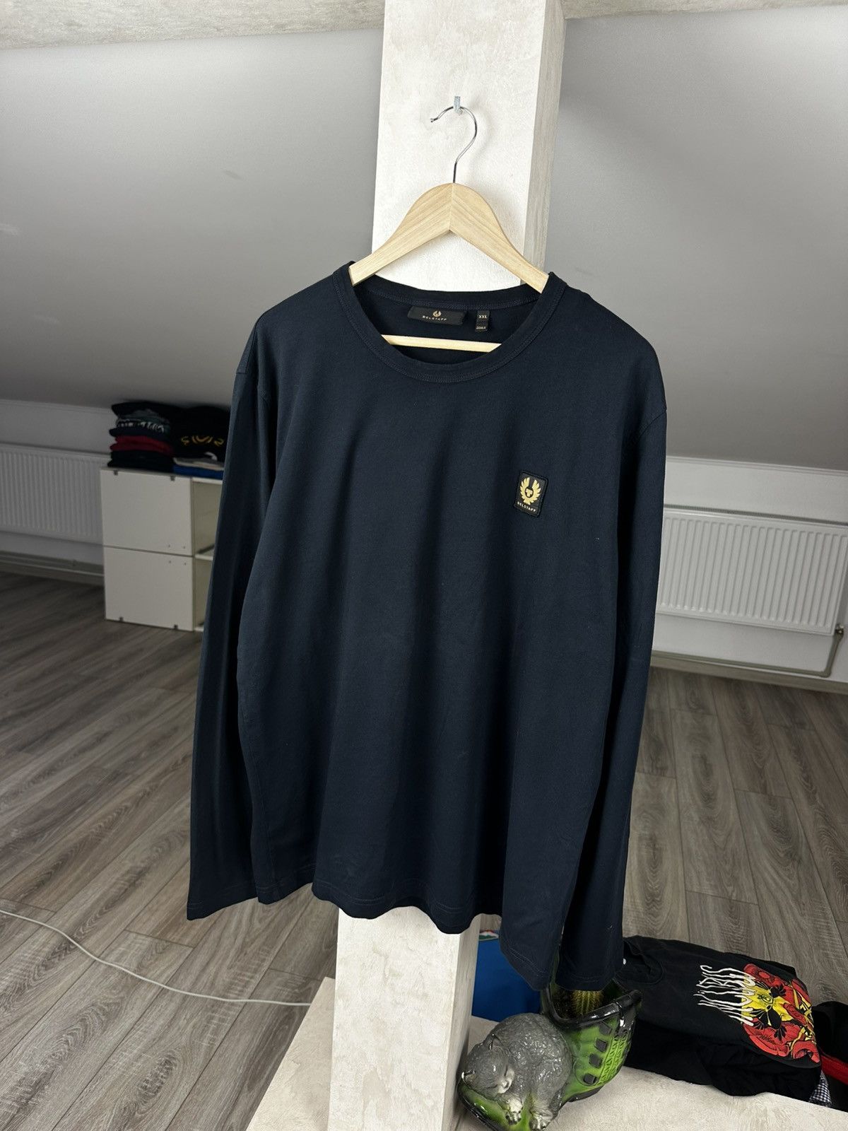 Belstaff Belstaff Logo Dark Blue Tee Long Sleeve Size US XXL / EU 58 / 5 - 1 Thumbnail