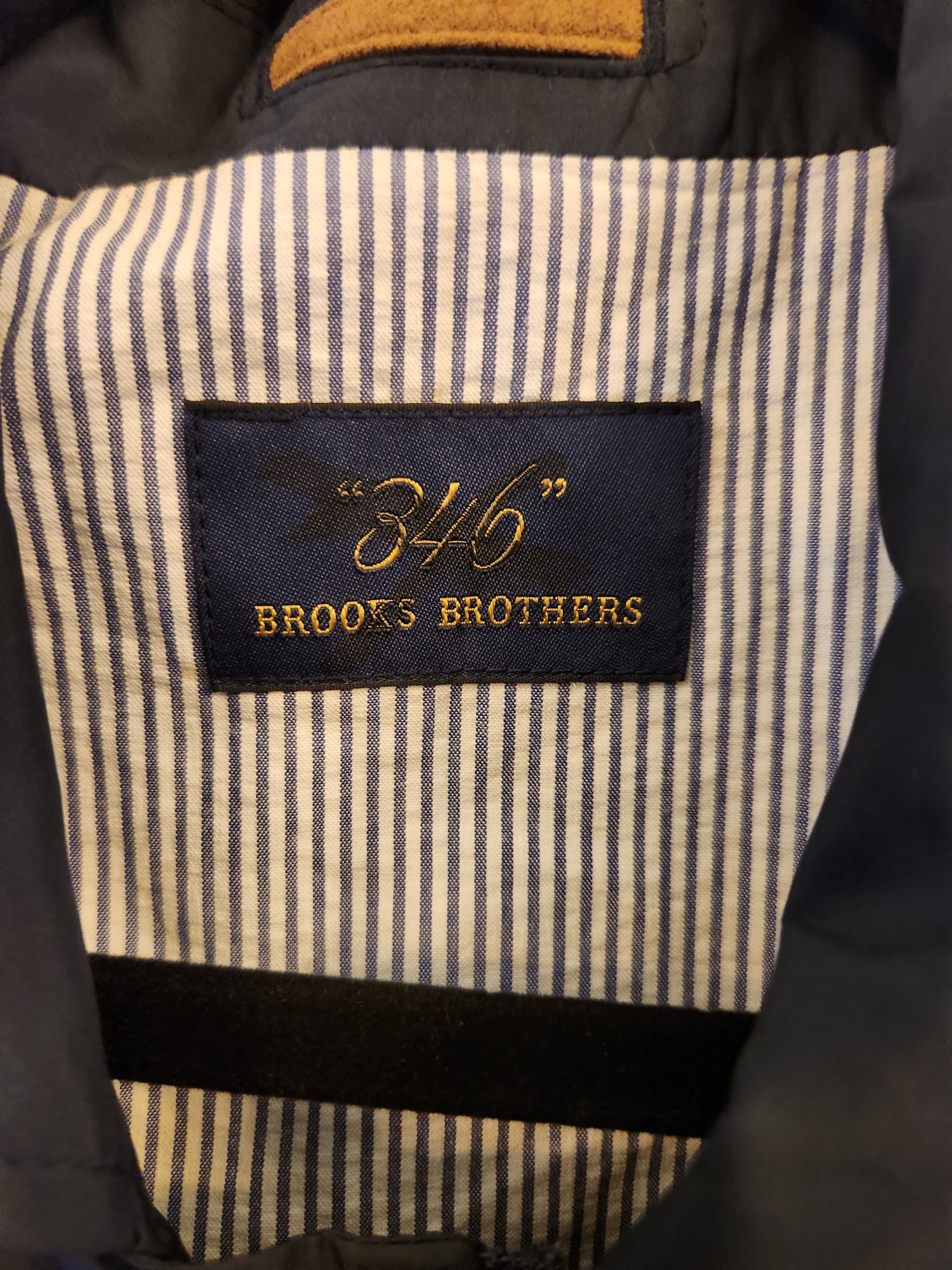 Brooks Brothers 346 Navy Performance Seersucker Lined Field Jacket Men Size US L / EU 52-54 / 3 - 3 Thumbnail