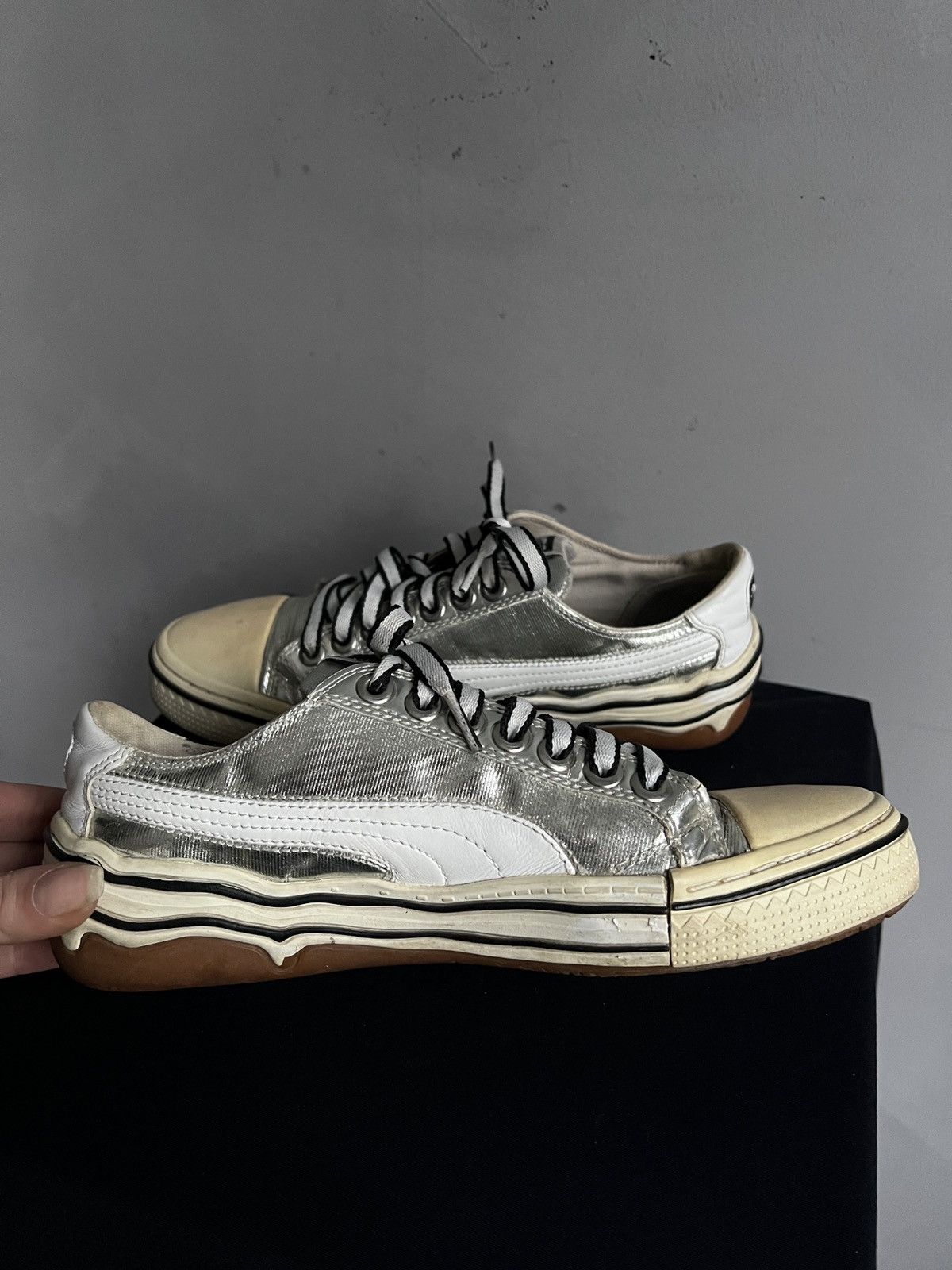 Puma Puma x Mihara Yasuhiro MY-41 2000s Metallic Silver Shoes Y2K Size US 7 / IT 37 - 8 Thumbnail