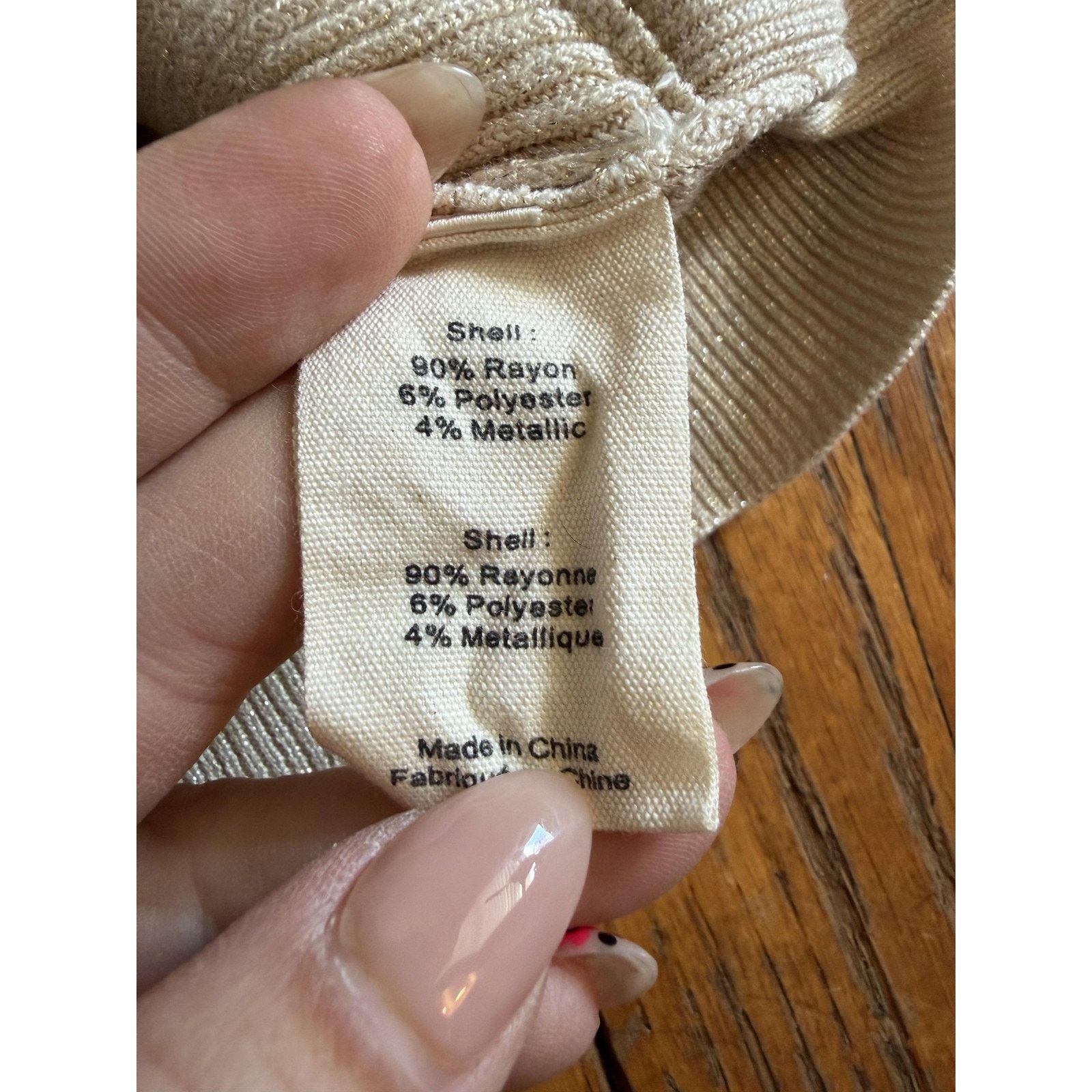 L'AGENCE L'AGENCE Sweater Womens XS/S Beige Wrap V Neck Metallic Size XS / US 0-2 / IT 36-38 - 4 Thumbnail