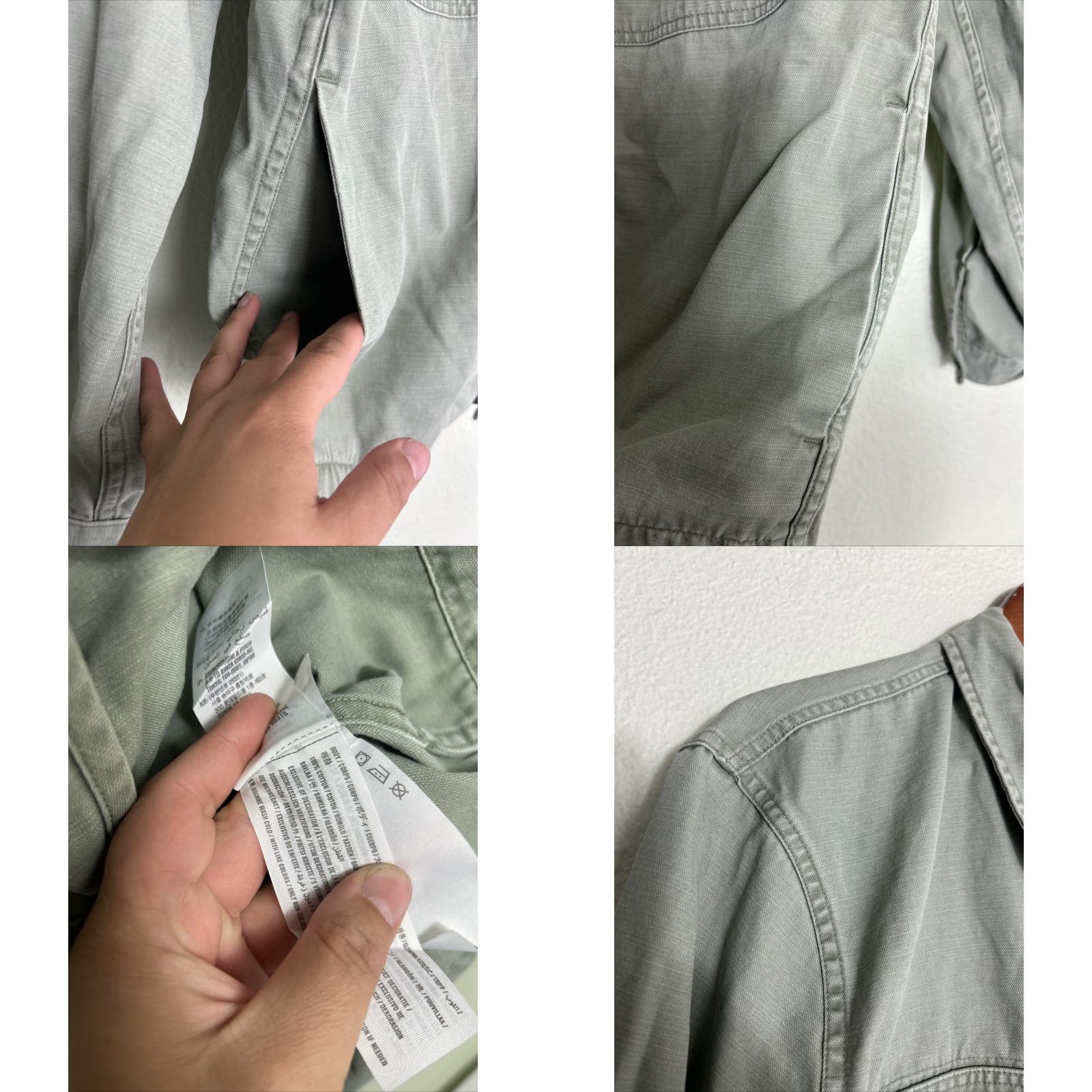 Abercrombie & Fitch Abercrombie & Fitch Mens Large Green Button-Up Cotton Field Jacket Long Sleeve Size US L / EU 52-54 / 3 - 8 Thumbnail