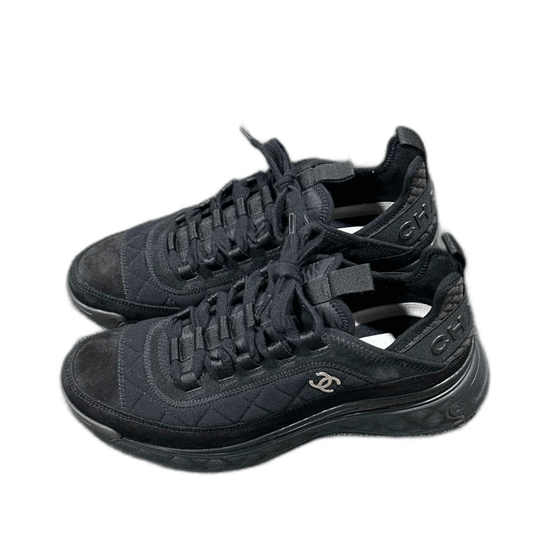Chanel Black Logo Casual Sneakers by Chanel Size US 8 / IT 38 - 1 Thumbnail