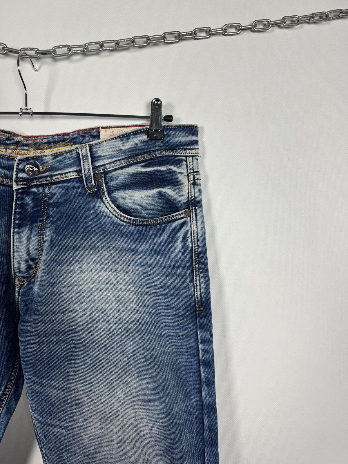 Ed Hardy Ed Hardy Blue Faded Jeans Straight Fit Denim Pants Sz 36-38 Size US 36 / EU 52 - 3 Thumbnail