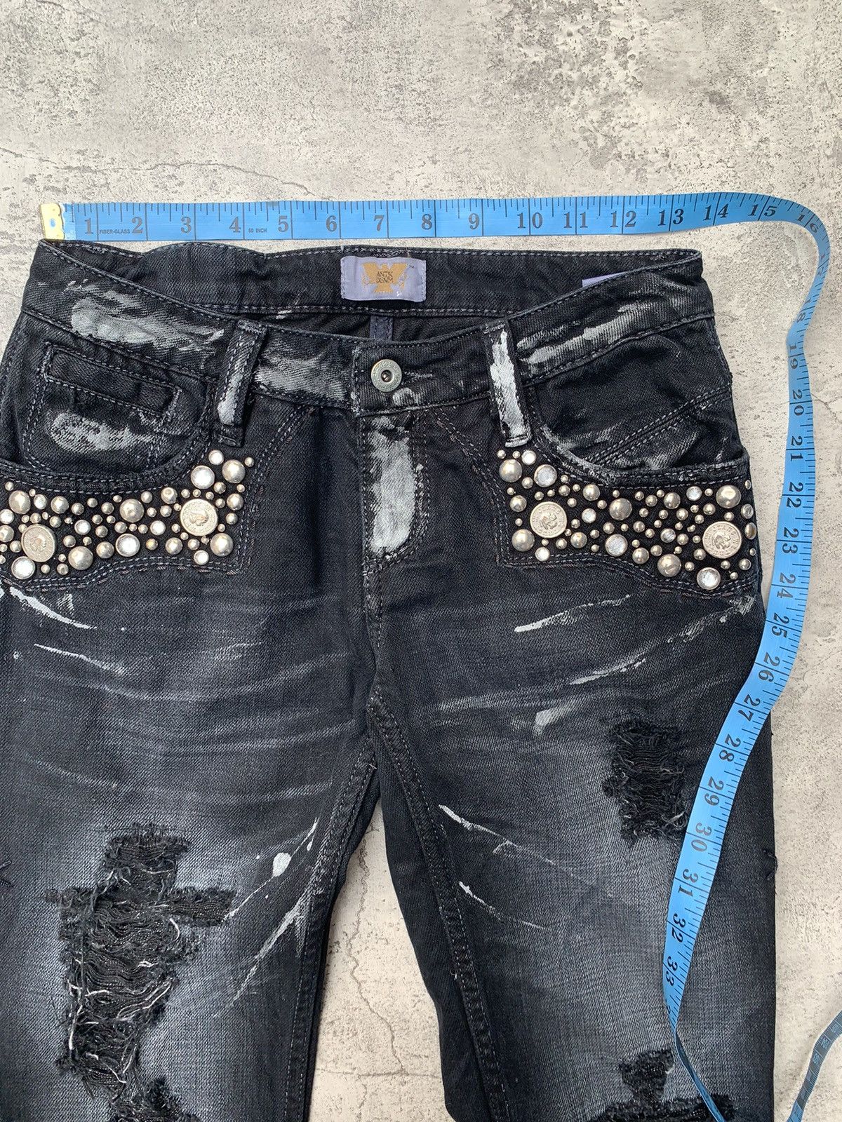 Japanese Brand ANTIK DENIM distressed coin flare jeans Size US 26 / EU 42 - 8 Thumbnail