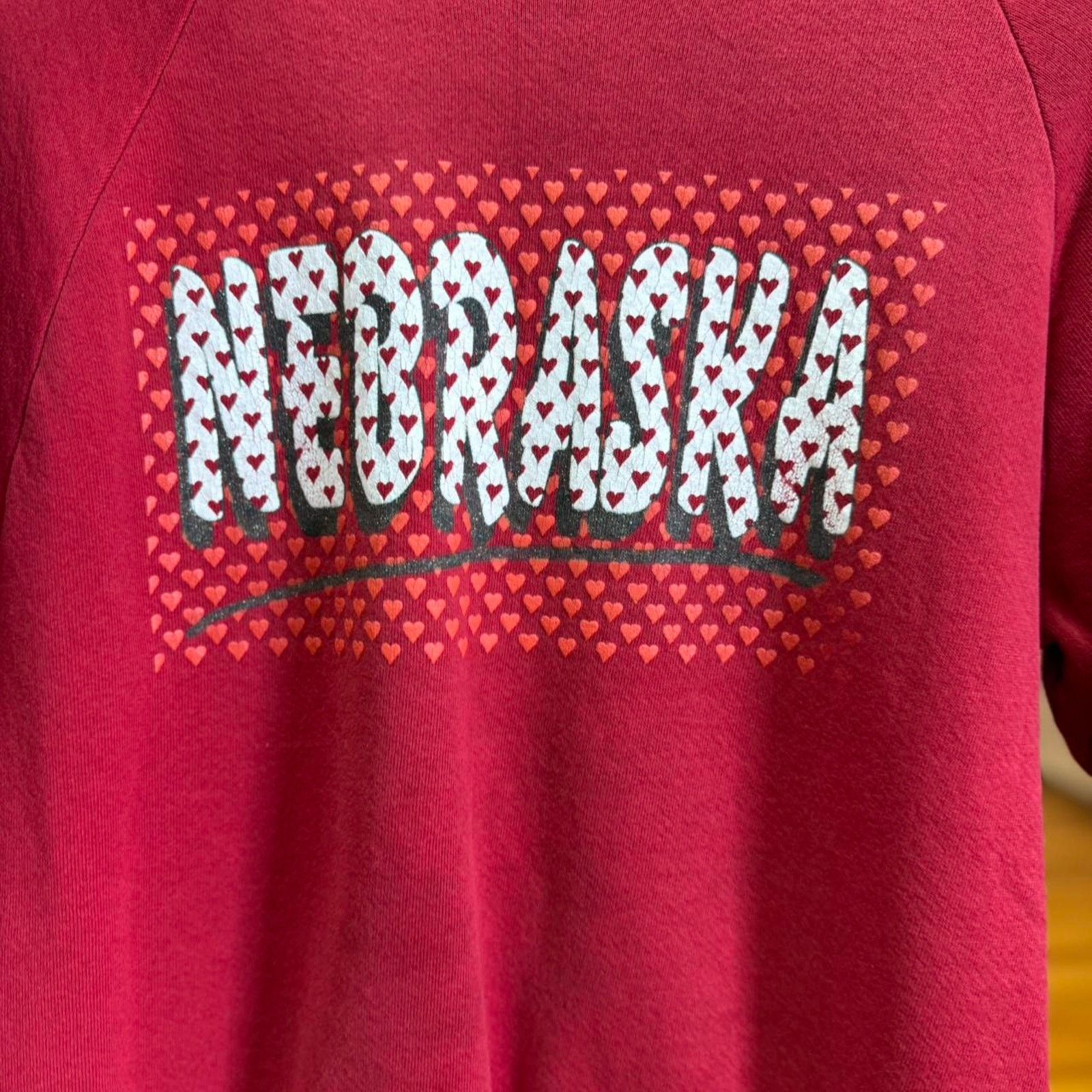 Vintage Vintage 90s Nebraska Huskers Football Hearts Crewneck Size US L / EU 52-54 / 3 - 3 Thumbnail