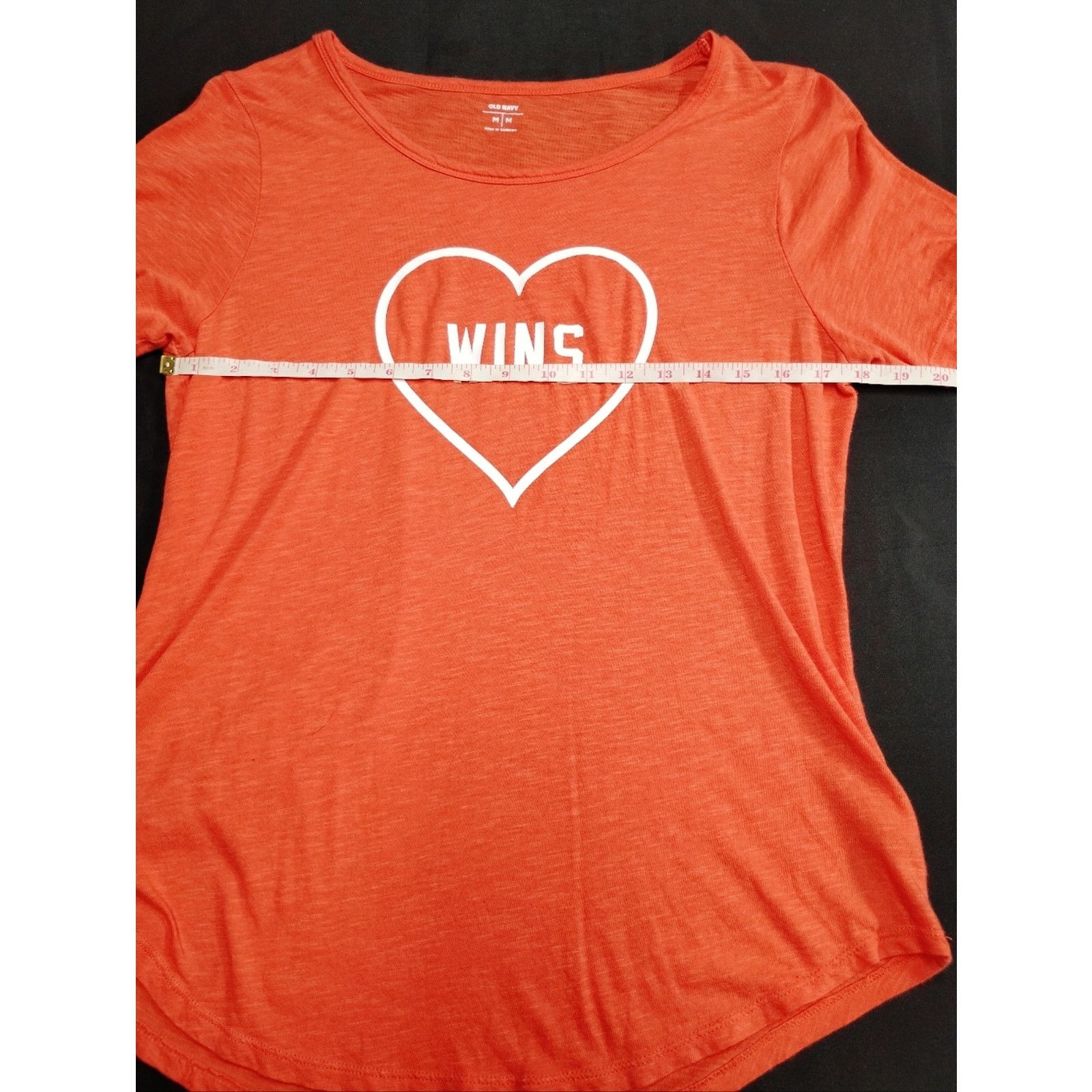 Old Navy Love WINS Heart Graphic Scoop Neck Tee - Coral Orange Size M / US 6-8 / IT 42-44 - 4 Thumbnail