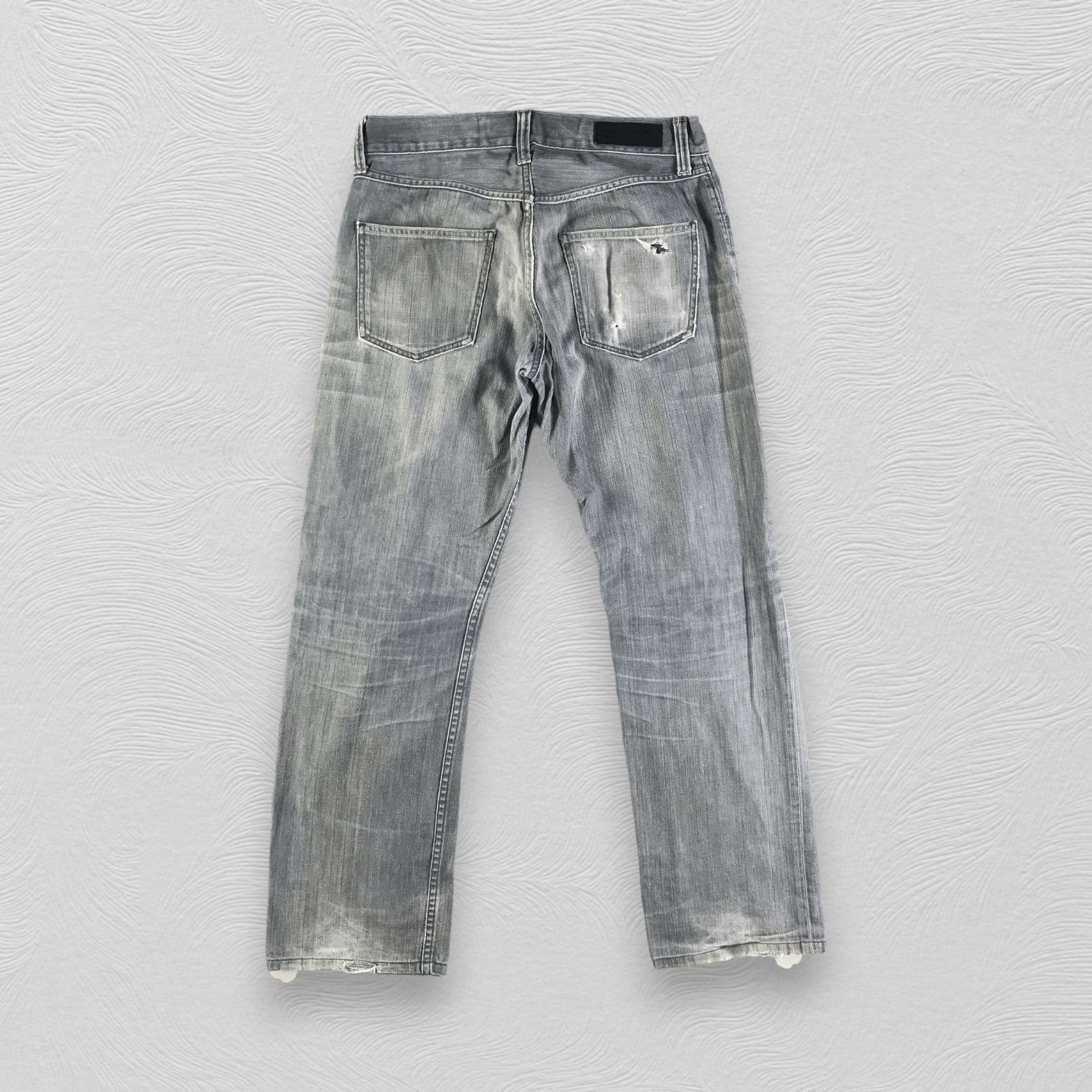 Japanese Brand Distress Back Number Jeans Faded Blue Denim KJ2374 Size US 30 / EU 46 - 2 Thumbnail
