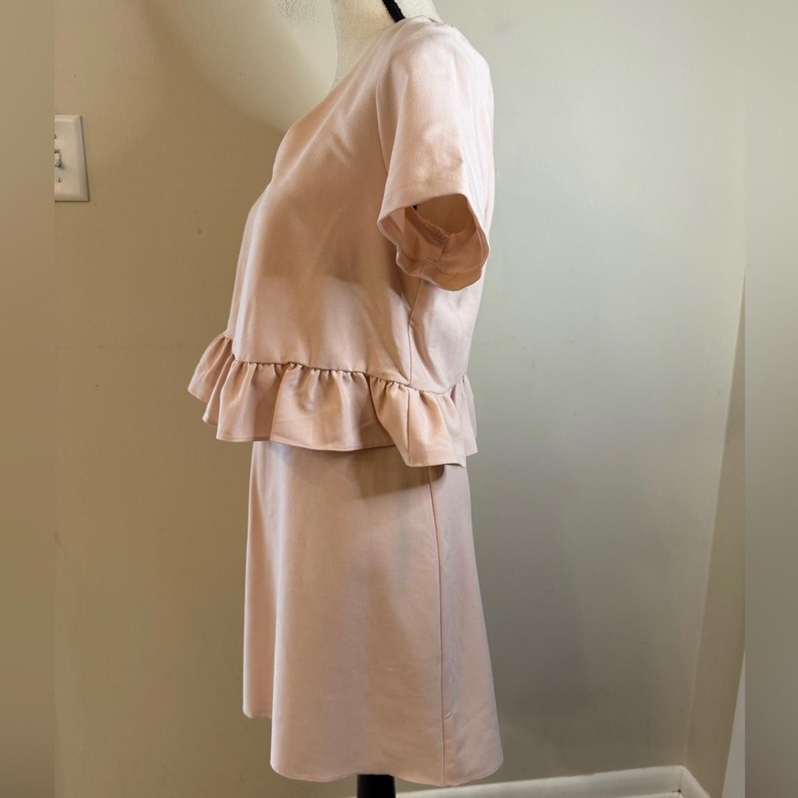 Asos ASOS powder pink peplum short sleeve dress SZ 6 Size M / US 6-8 / IT 42-44 - 3 Thumbnail