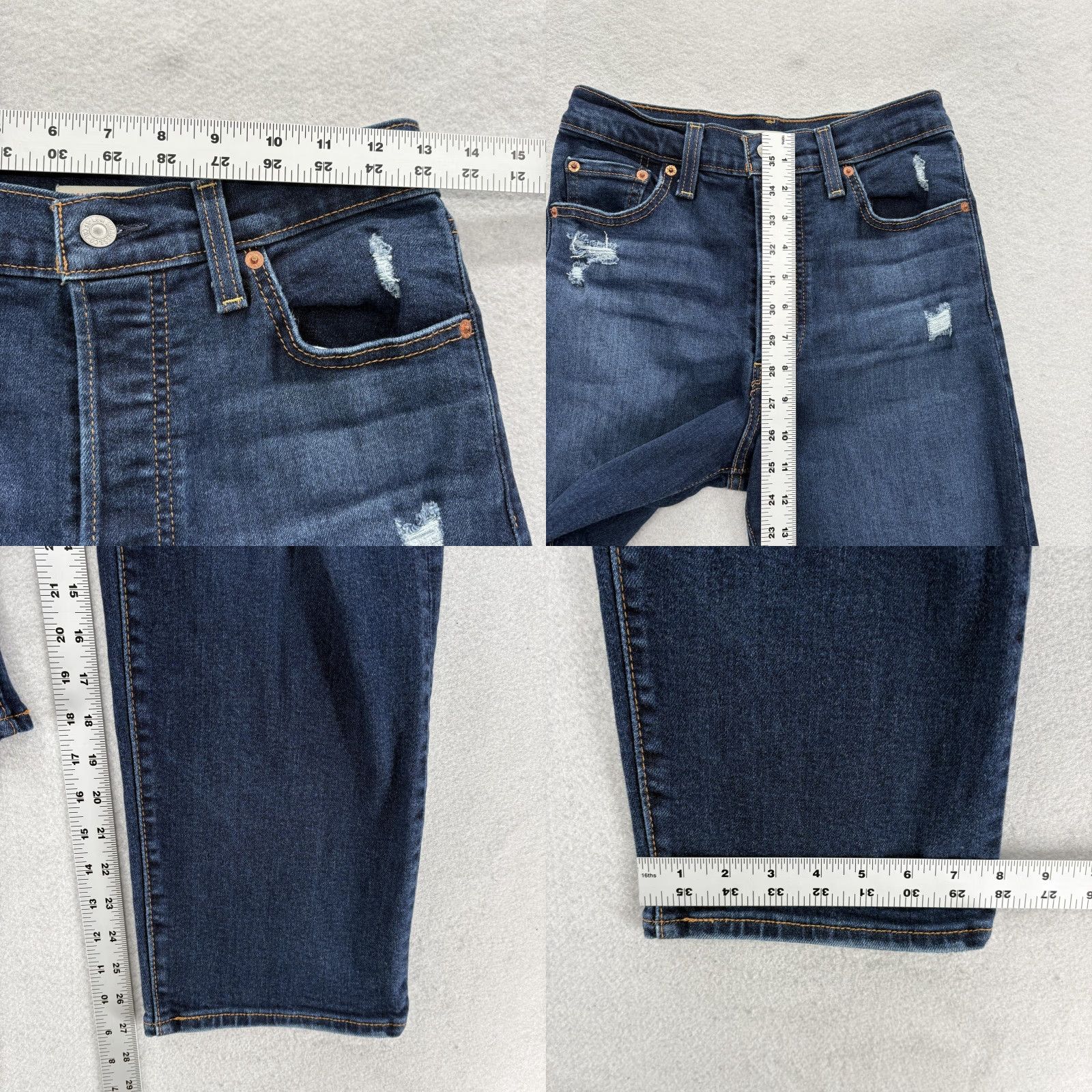 Levi's Levis Blue Jeans Womens High Rise Distressed Ribcage Straight 26 Denim Pants 5-Pocket Size 26" / US 2 / IT 38 - 8 Thumbnail
