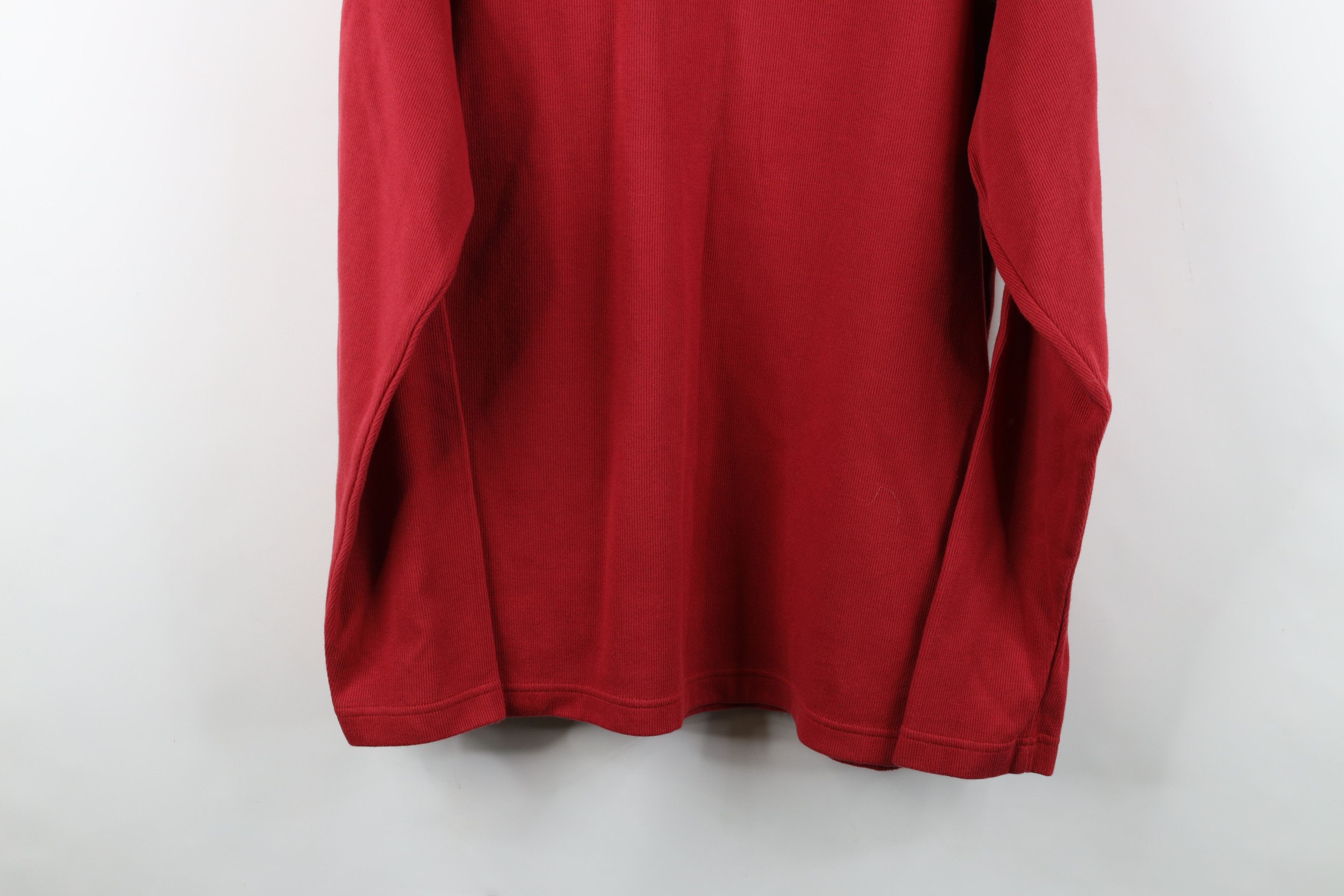 Nike Vintage 90s Nike Swoosh Ribbed Knit Long Sleeve T-Shirt Red Size US M / EU 48-50 / 2 - 13 Thumbnail
