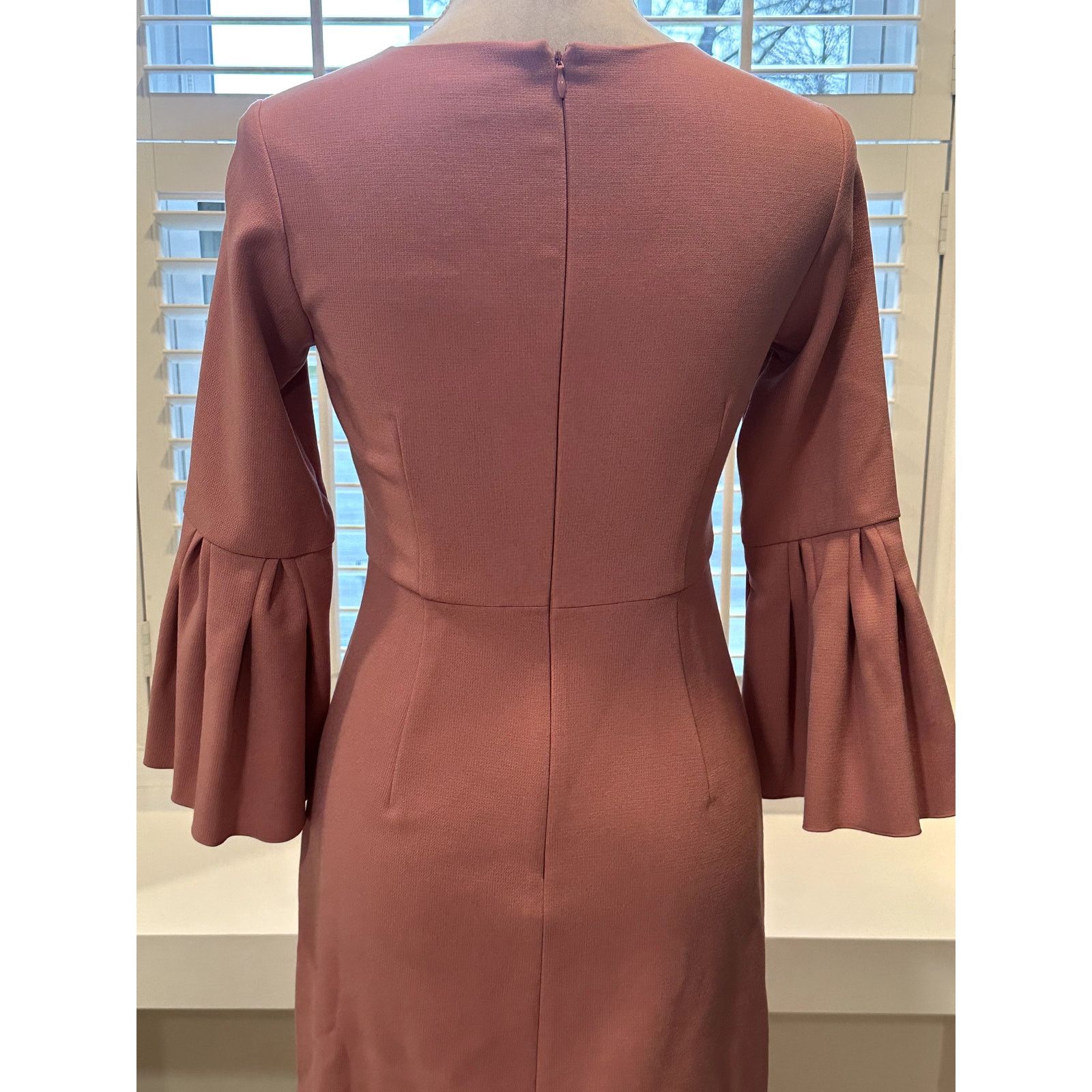 Ann Taylor Ann Taylor Womens Pink Bell Sleeve Sheath Dress Back Zip 00P Size XXS / US 00 / IT 34 - 6 Thumbnail