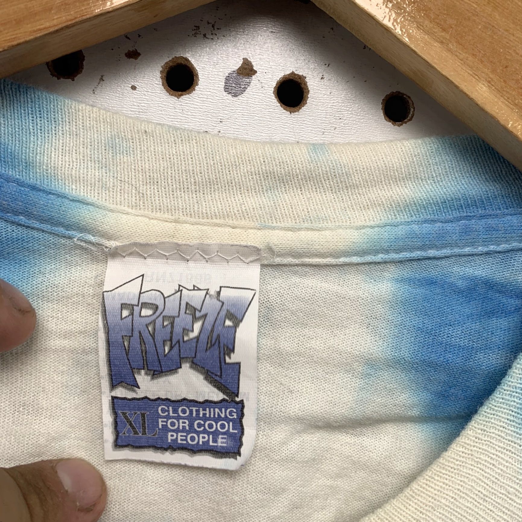 Vintage VINTAGE Freeze T-Shirt Main Selling Point: 90s Tie Dye Heart Shirt Mens XL Blue - 1990s Graphic Print Crew Neck Cotton USA Made Mens XL 90s Theme Size US XL / EU 56 / 4 - 3 Thumbnail