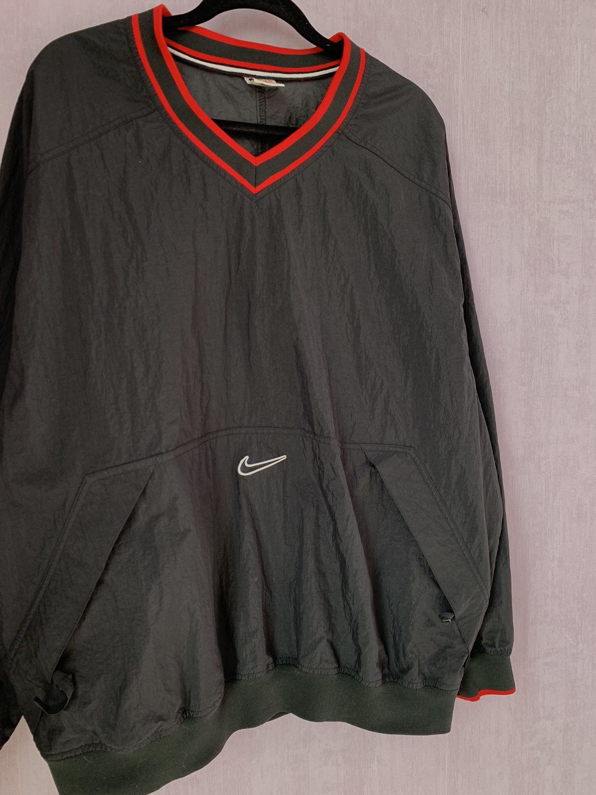 Nike × Vintage Nike Vintage center logo nylon anorak Size US XL / EU 56 / 4 - 2 Thumbnail