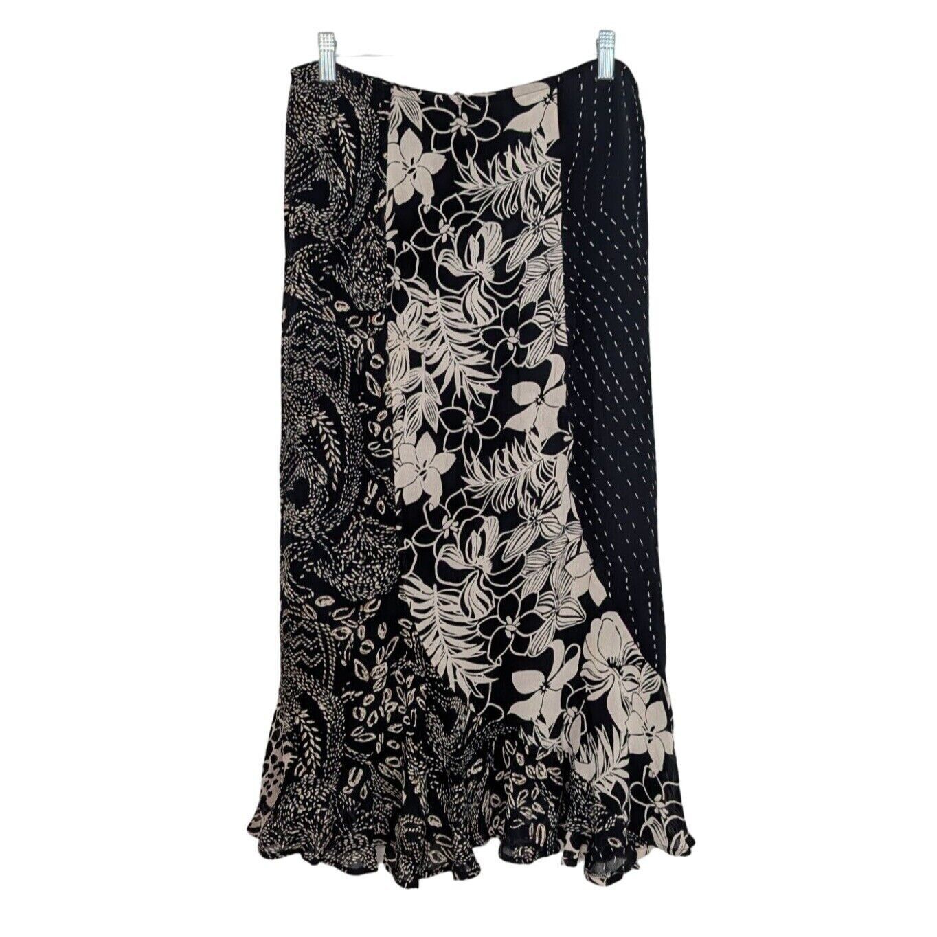 Designer Chicos Design 2 Floral Maxi Skirt Womens Size Medium Black Size 30" / US 8 / IT 44 - 1 Thumbnail