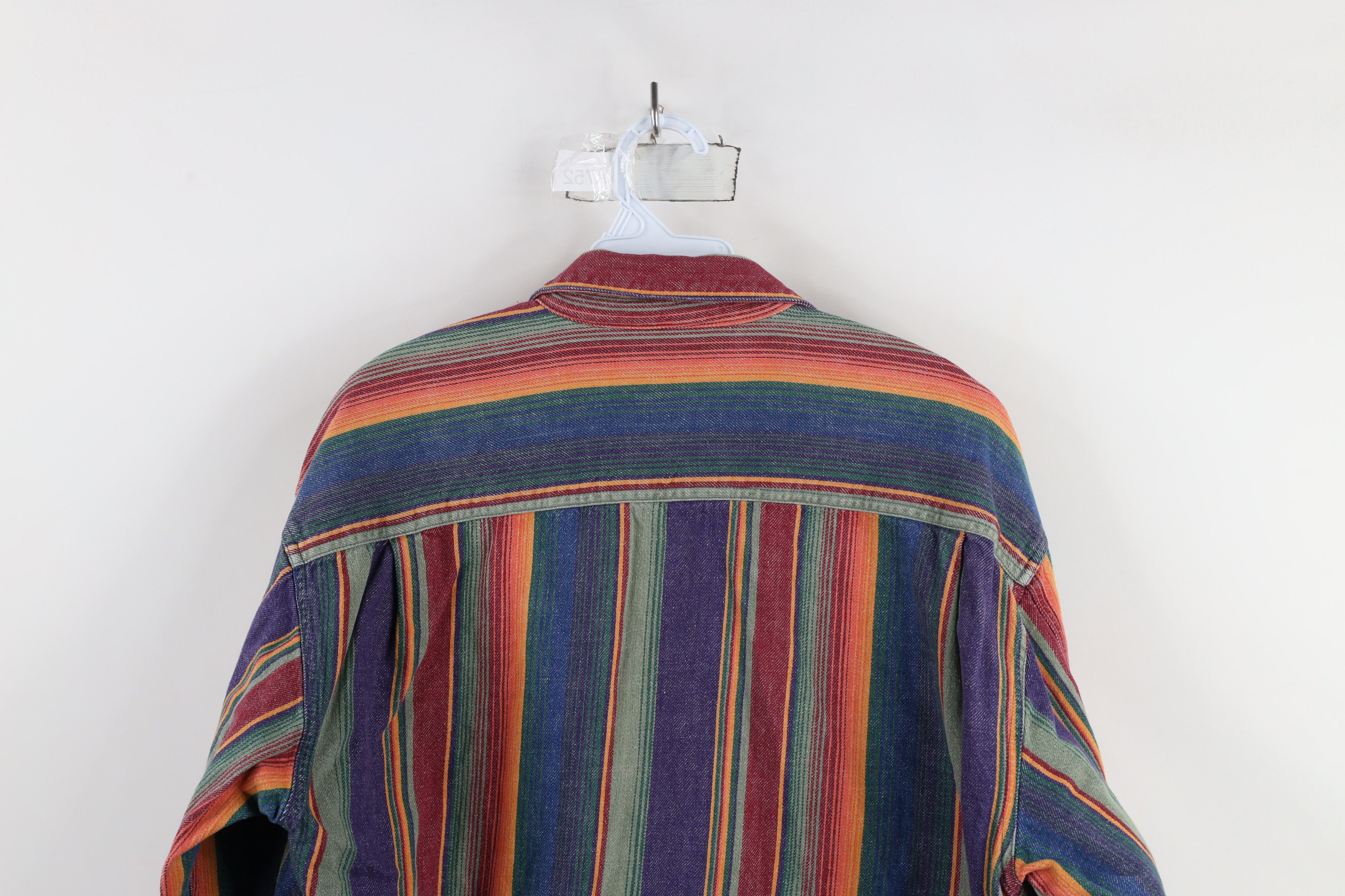 Vintage Vintage 90s Streetwear Striped Denim Jean Button Shirt Size US M / EU 48-50 / 2 - 12 Thumbnail
