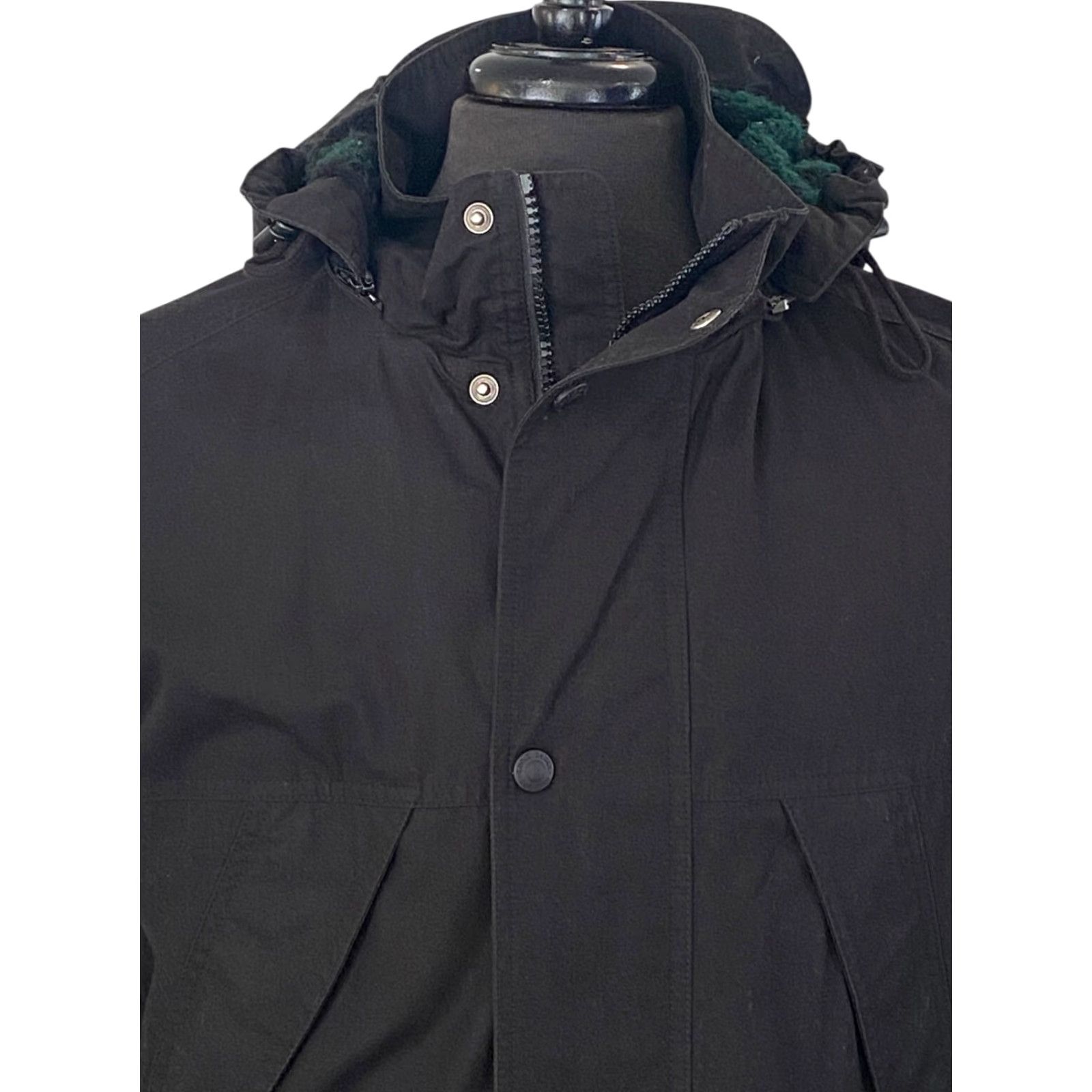 Eddie Bauer VINTAGE Eddie Bauer Mens Parka Jacket Hooded Fleece Lined Wool Blend 65% Poly 35% Cotton Black M Reg Mens Size US M / EU 48-50 / 2 - 2 Thumbnail