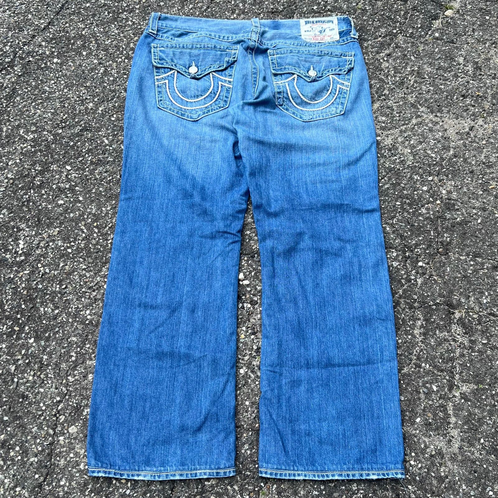 Vintage Y2K true religion denim blue jeans pants