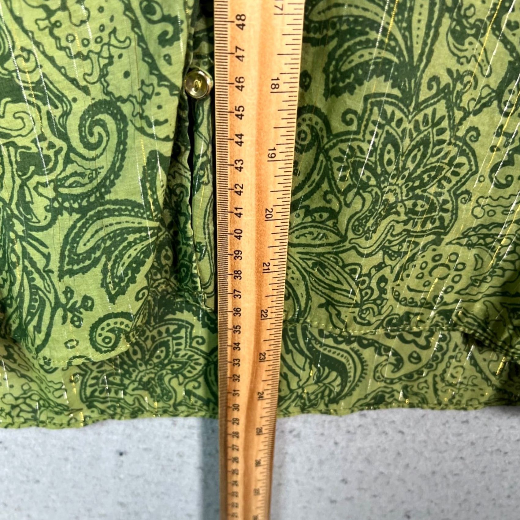 Zara Zara Womens XS Green Paisley Print Blouse Button Front Long Sleeve Lightweight V-Neck Shirt Womens XS Green Paisley Blouse Zara Size XS / US 0-2 / IT 36-38 - 7 Thumbnail