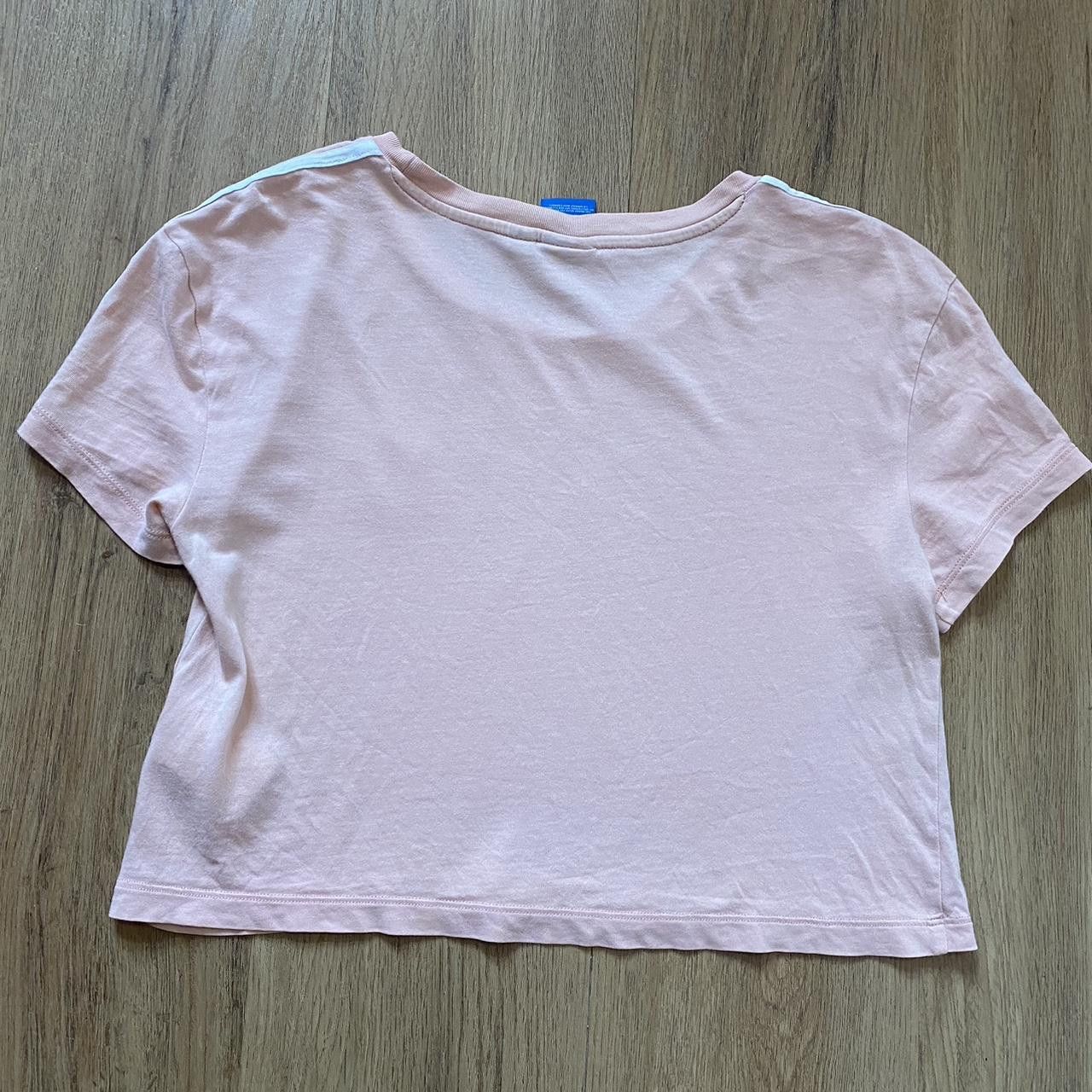 Adidas Pink Adidas cropped tee with white stripes Size US M / EU 48-50 / 2 - 2 Thumbnail