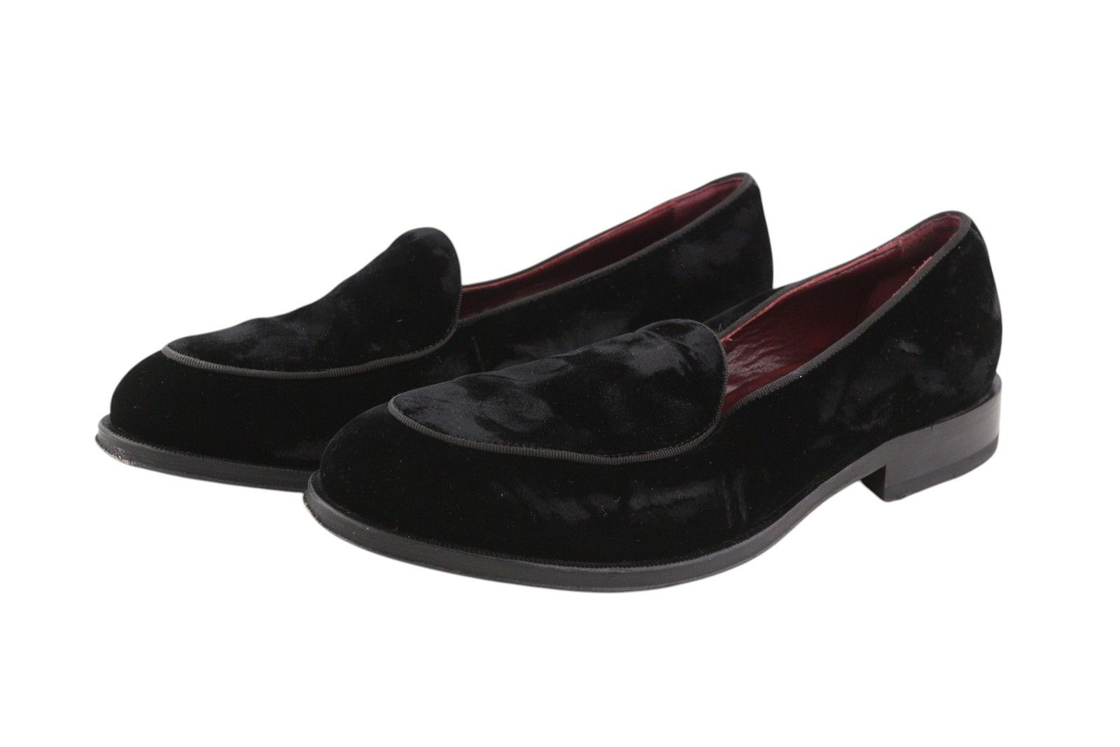 Suitsupply EU39 Black Velour Almond Toe Slip On Shoes 83577 Size US 6 / EU 39 - 2 Thumbnail