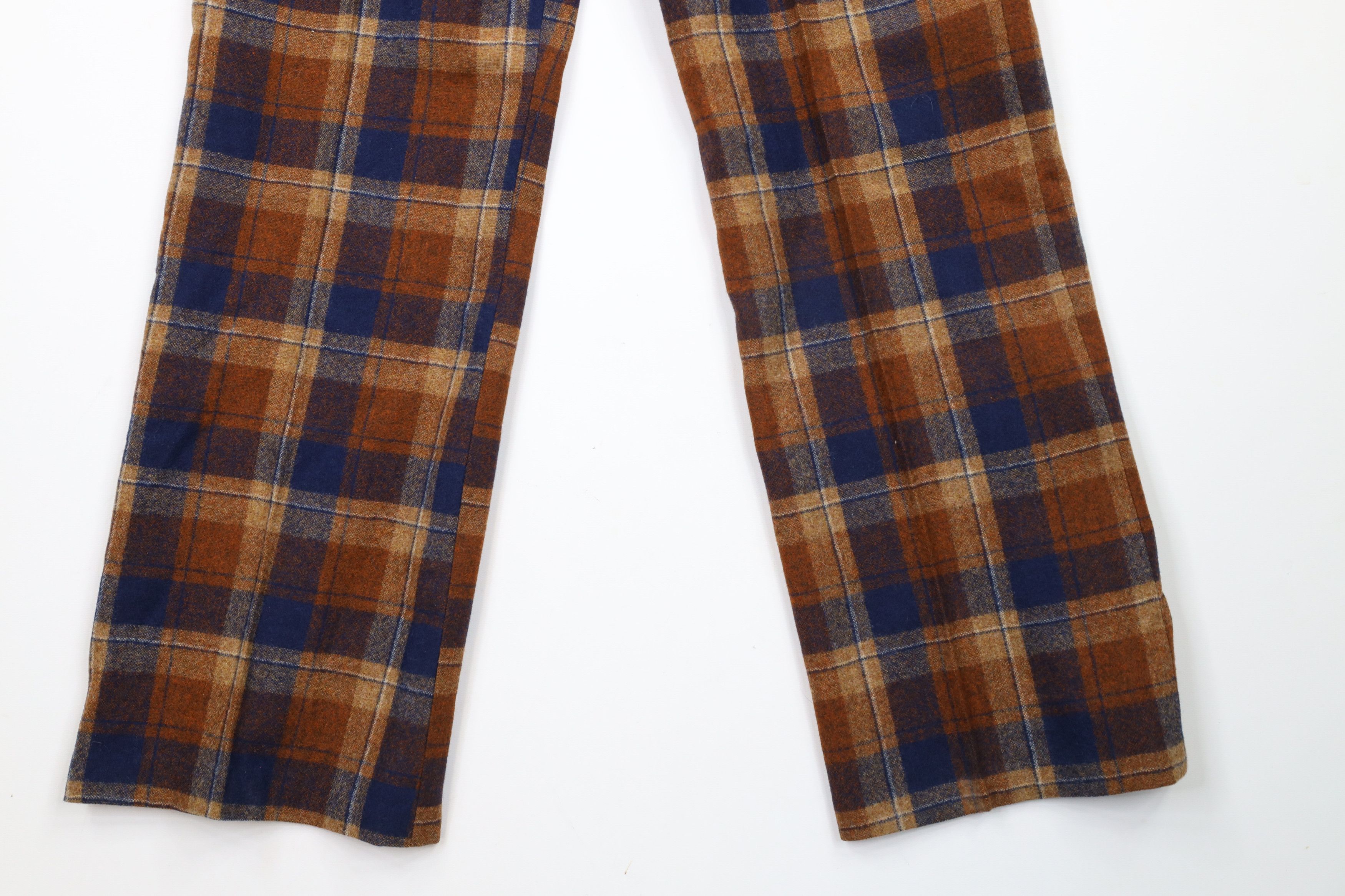 Vintage Vintage 60s 70s Streetwear Wide Leg Bell Bottoms Pants Plaid Size 26" / US 2 / IT 38 - 4 Thumbnail
