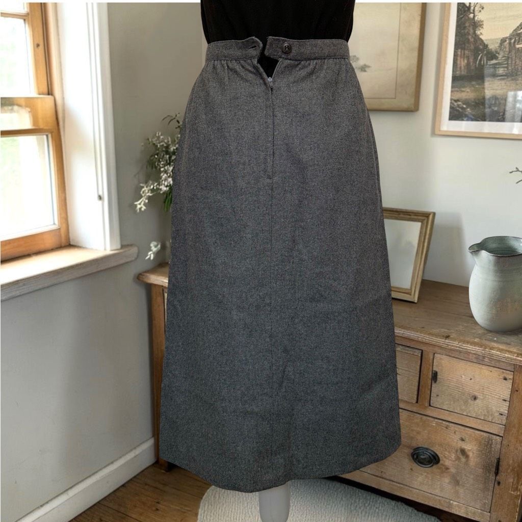 Vintage Vintage 80’s SASSON Gray Wool Blend Midi Skirt Sz 4 XS Size 27" / US 4 / IT 40 - 4 Thumbnail