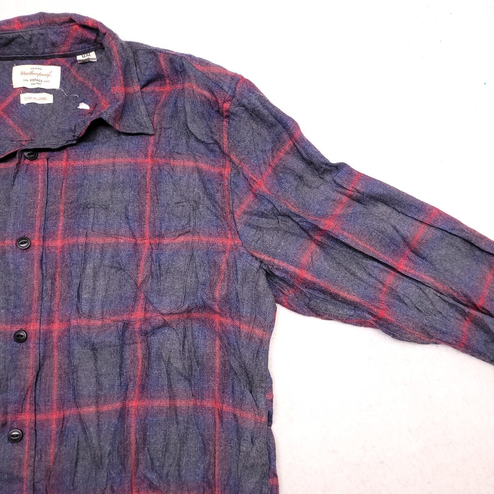 Weatherproof Weatherproof Windowpane Flannel Shirt Mens Size Medium Gray Size US M / EU 48-50 / 2 - 5 Thumbnail