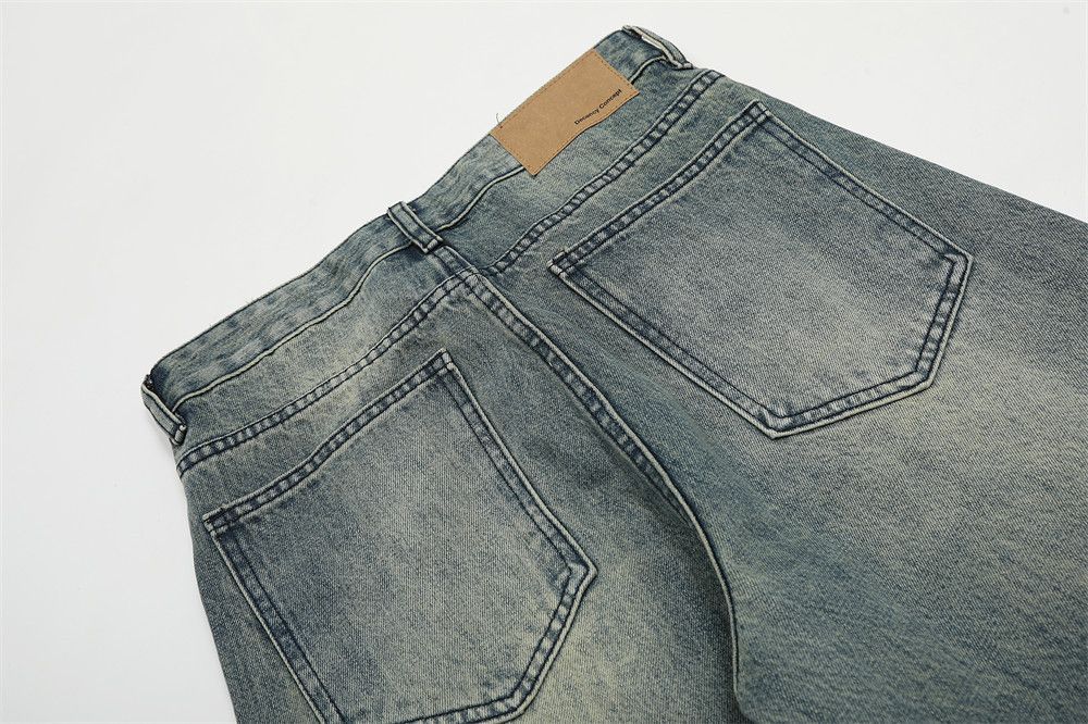 Japanese Brand × Jean Men's American style washed distressed wide leg jeans Size US 34 / EU 50 - 5 Thumbnail