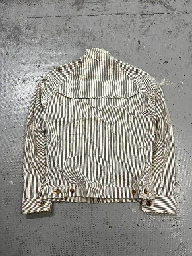 Louis Vuitton 2000s Louis Vuitton Striped Classy Beige Hybrid Leather Jacket Size US M / EU 48-50 / 2 - 7 Thumbnail