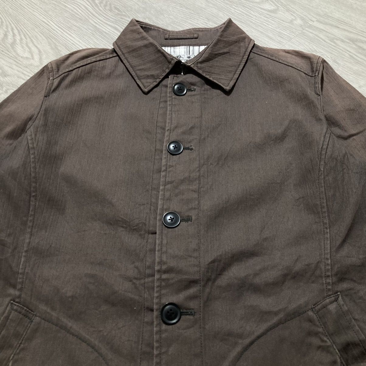 Michel Klein Vintage Michel Klein Homme Paris Coated Jacket Brown Luxury Size US L / EU 52-54 / 3 - 5 Thumbnail