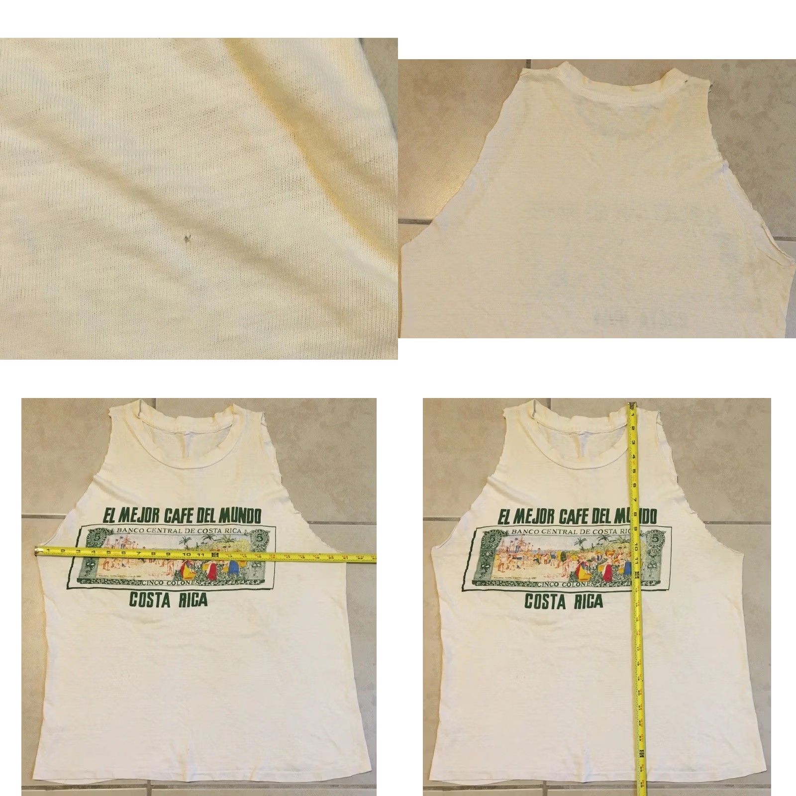 Vintage VINTAGE Costa Rica Dollar Bill Thrashed Faded Cut Off Shirt S Money Bank Art Grunge T-Shirt Men White 80s Rock Surf Punk Retro 80s Mens S Clay Size US S / EU 44-46 / 1 - 10 Thumbnail