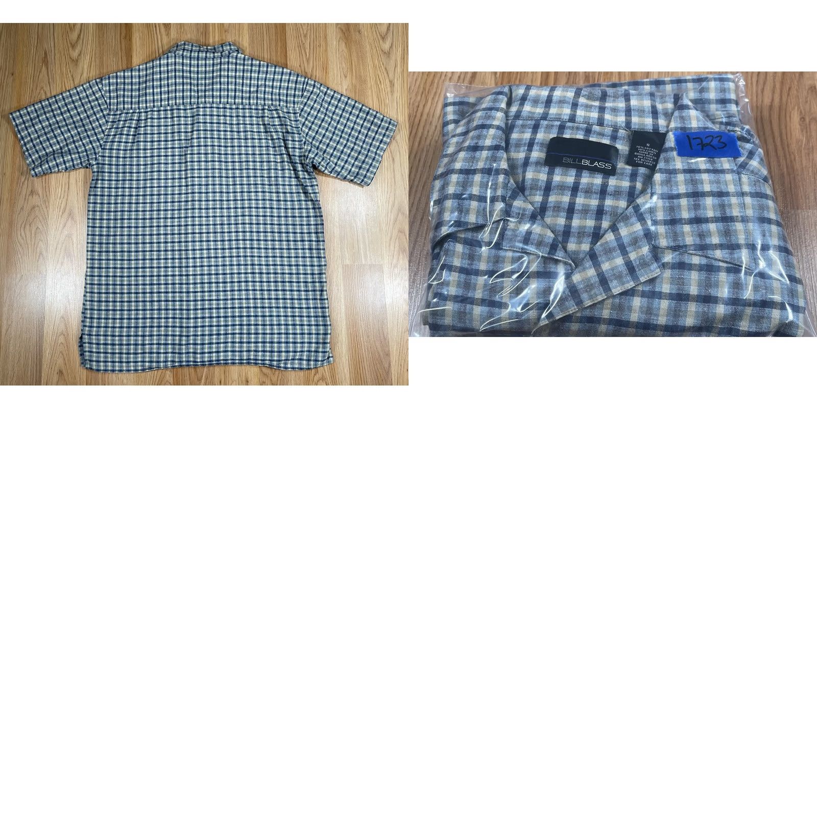 Bill Blass Bill Blass Shirt Men’s S Small Linen Blend Check Button Up Short Sleeve Casual Mens Shirt Size US S / EU 44-46 / 1 - 8 Thumbnail