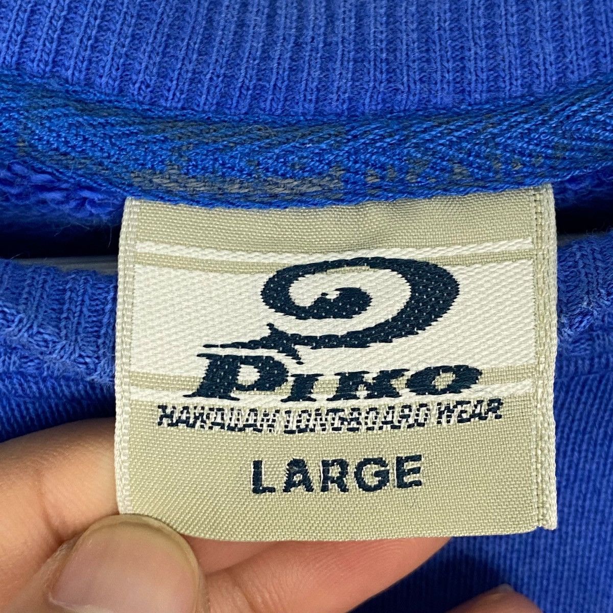 Other Vintage Piko Hawaiian Printed Crewneck Sweatshirt Navy Blue Size US L / EU 52-54 / 3 - 6 Thumbnail