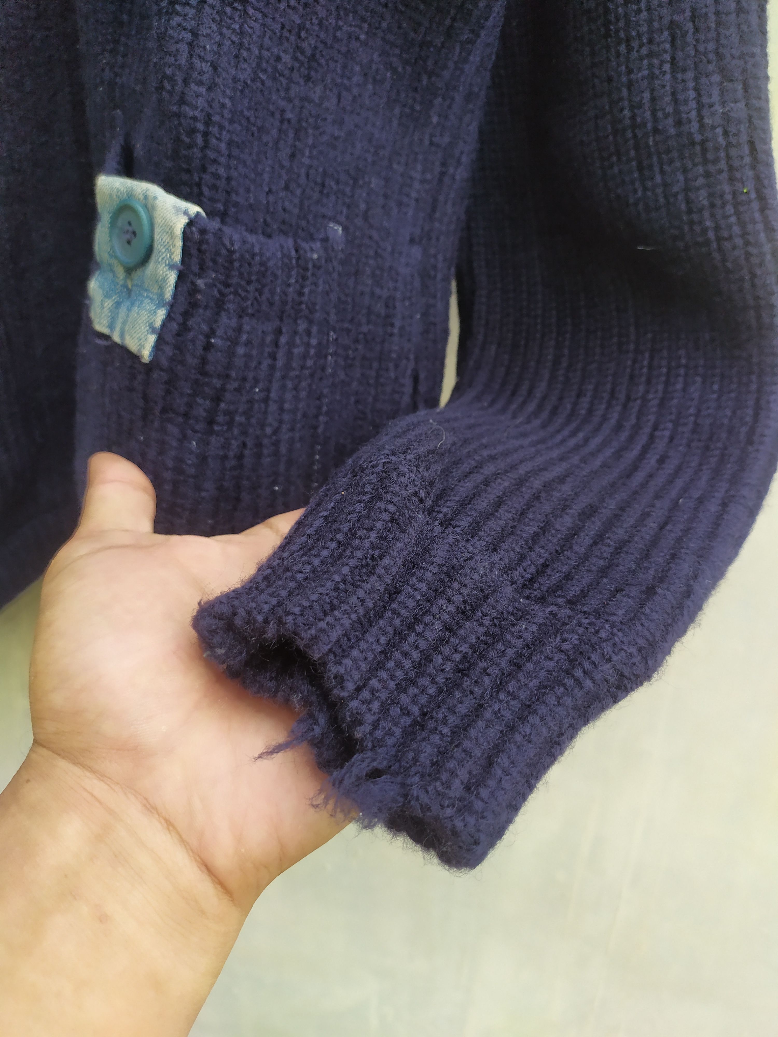 Blue Blue Japan × Japanese Brand Blue Blue Japan Thick Knit Jacket Size US XL / EU 56 / 4 - 9 Thumbnail