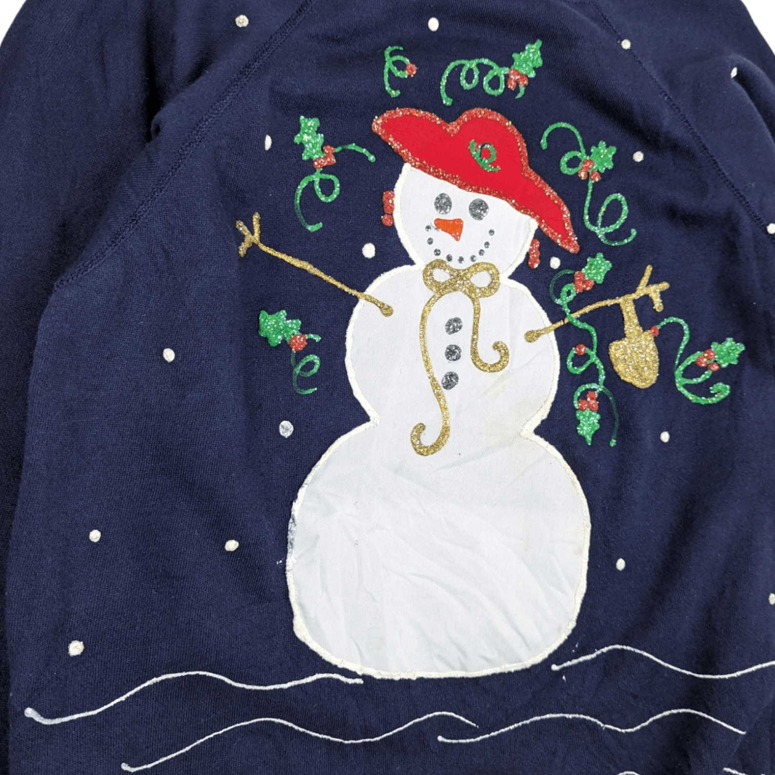 Hanes Vintage 90's HANES Custom Snowman Christmas New Year Jumper Size US L / EU 52-54 / 3 - 7 Thumbnail