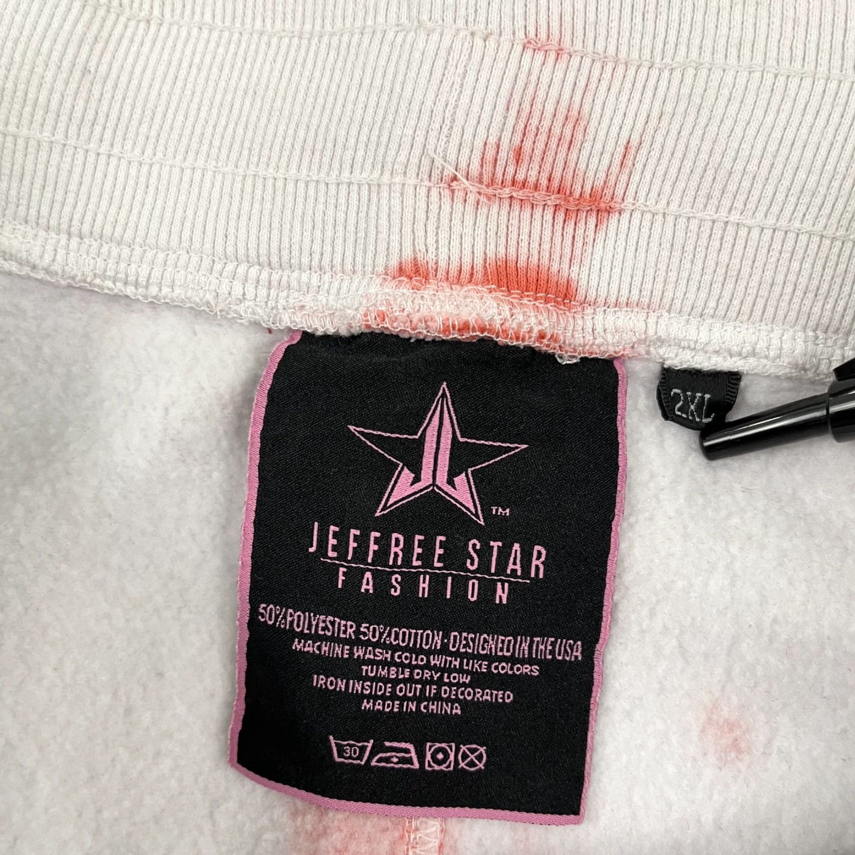 Vintage Jeffree Star Fashion Sweatpants Adult Mens 2XL / 30" White Tie Dye Athleisure Mens Regular Cotton Polyester Tie Dye Sweatpants Size US 39 - 2 Thumbnail