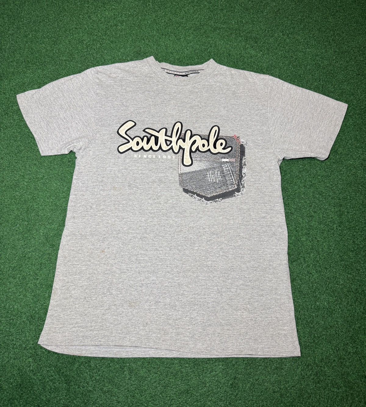 Southpole Vintage 90s Y2K Southpole Hip Hip Grunge Baggy Gray T Shirt Size US M / EU 48-50 / 2 - 1 Thumbnail
