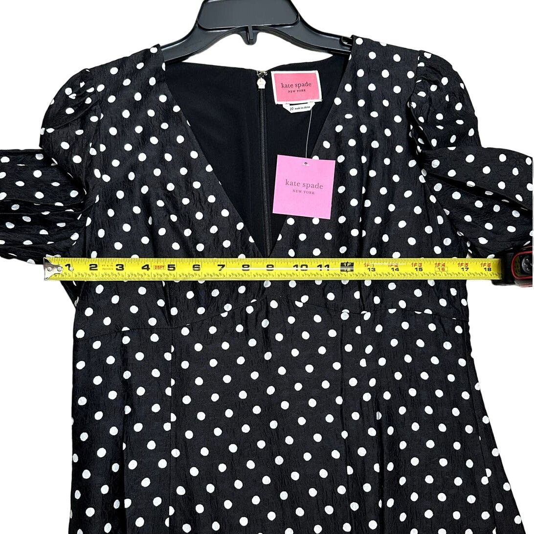 Kate Spade Kate Spade Harmony Dot Cloqué mainline Dress 10 Black Size L / US 10 / IT 46 - 9 Thumbnail