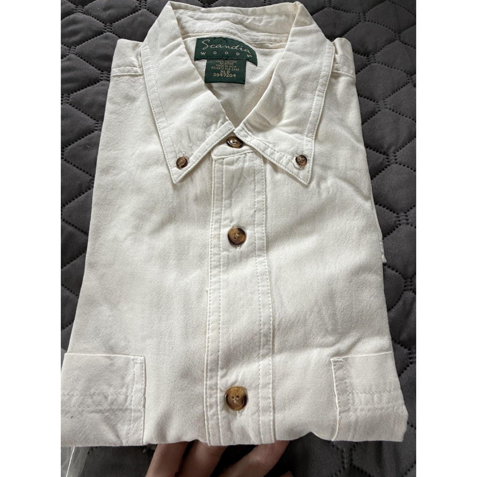 Vintage Scandia Woods Shirt Mens XL White 100% Cotton Button Front Pockets Casual Size US XL / EU 56 / 4 - 3 Thumbnail